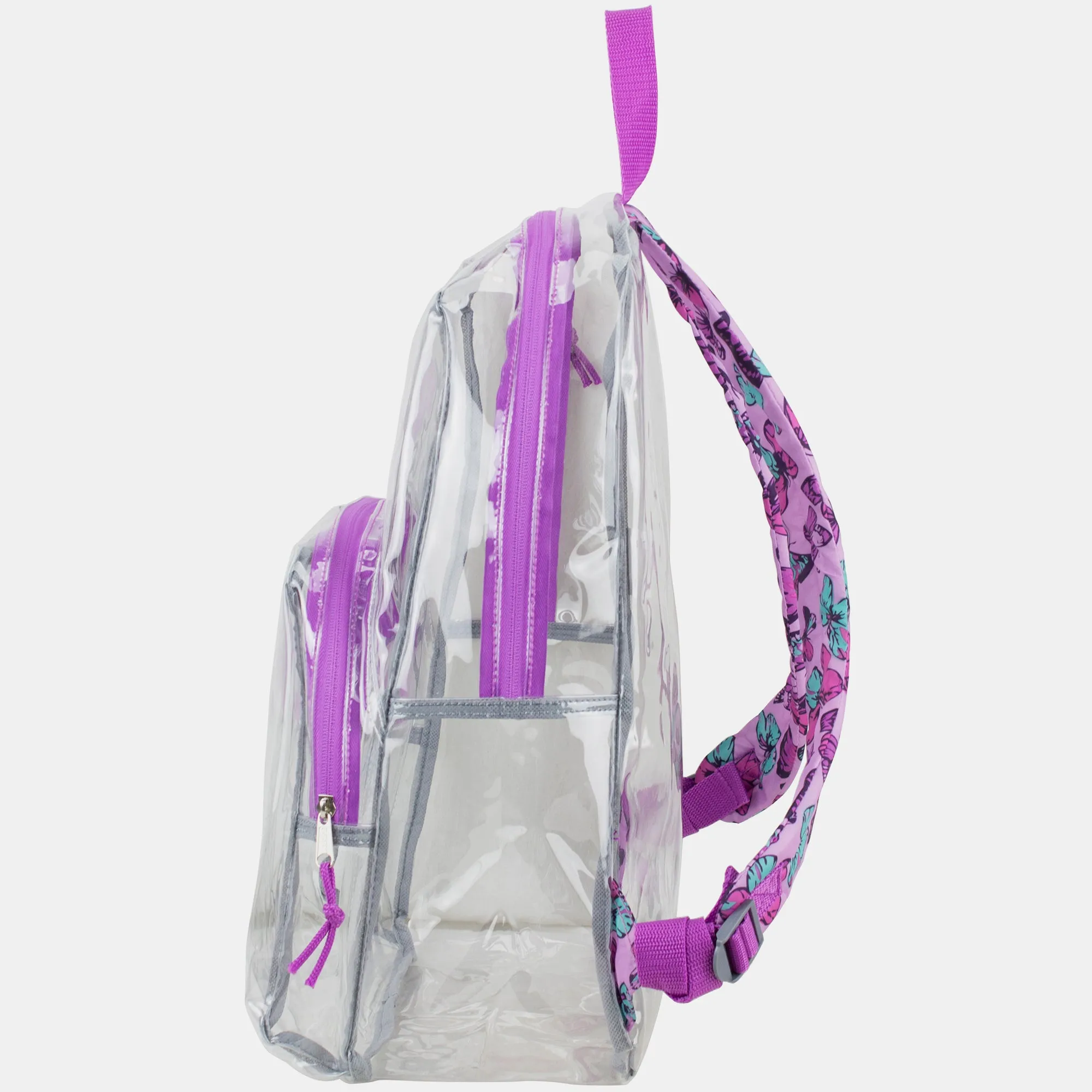 Clear Backpack with Printed Straps