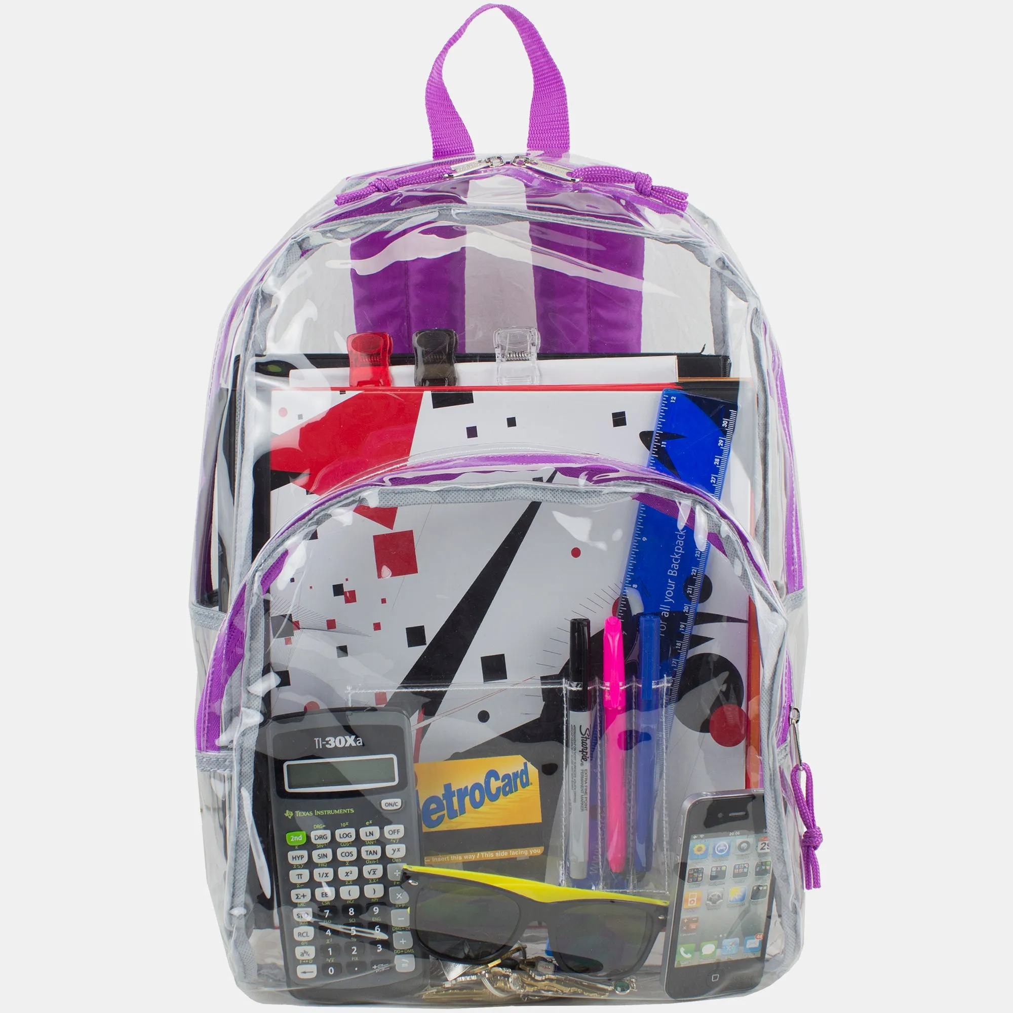 Clear Backpack with Printed Straps