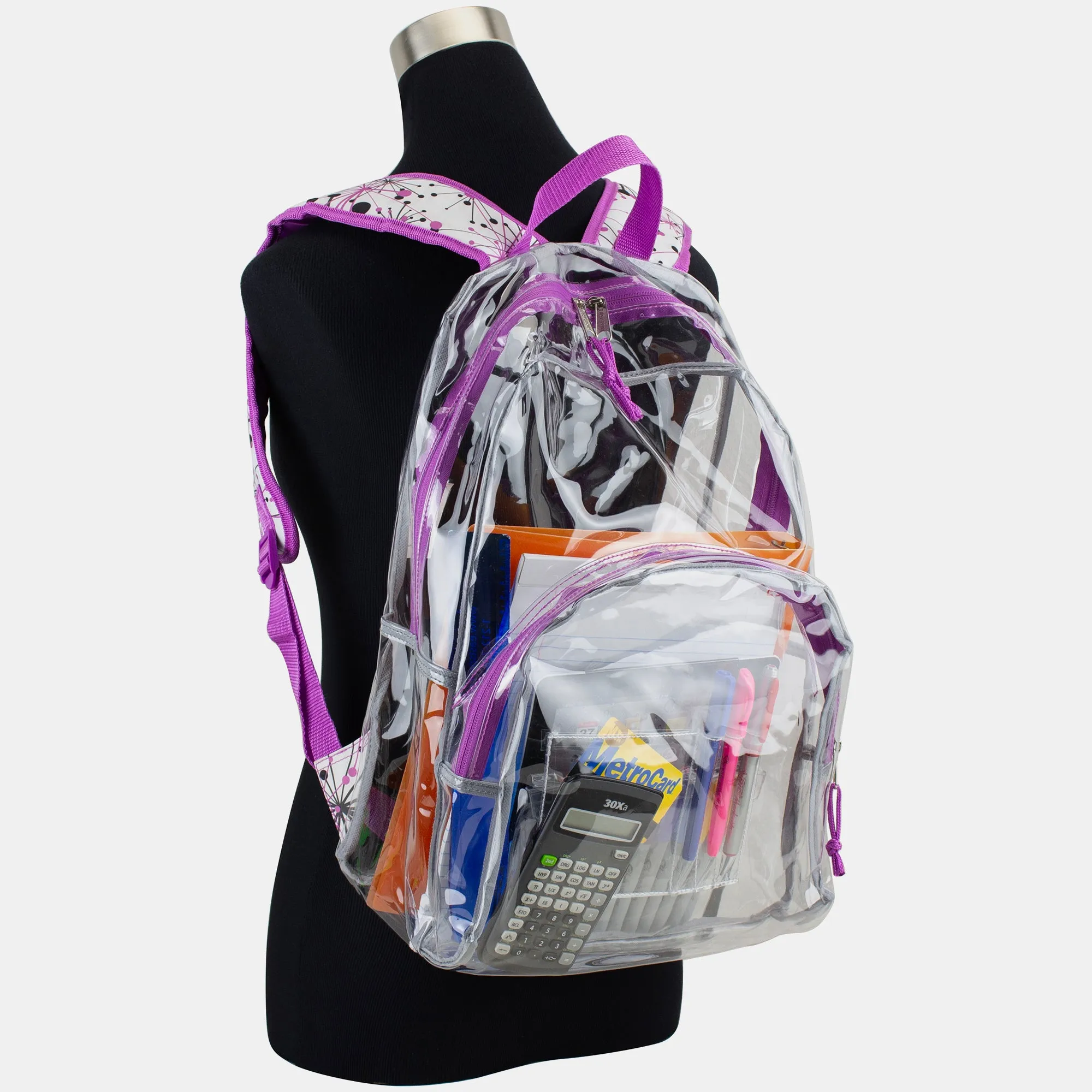 Clear Backpack with Printed Straps