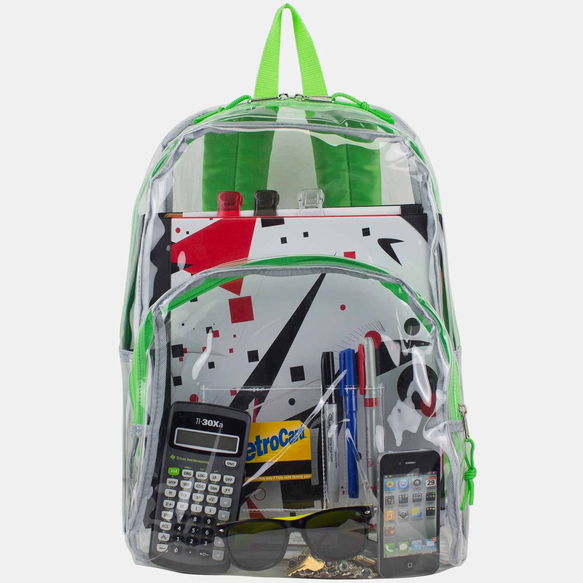 Clear Backpack with Printed Straps