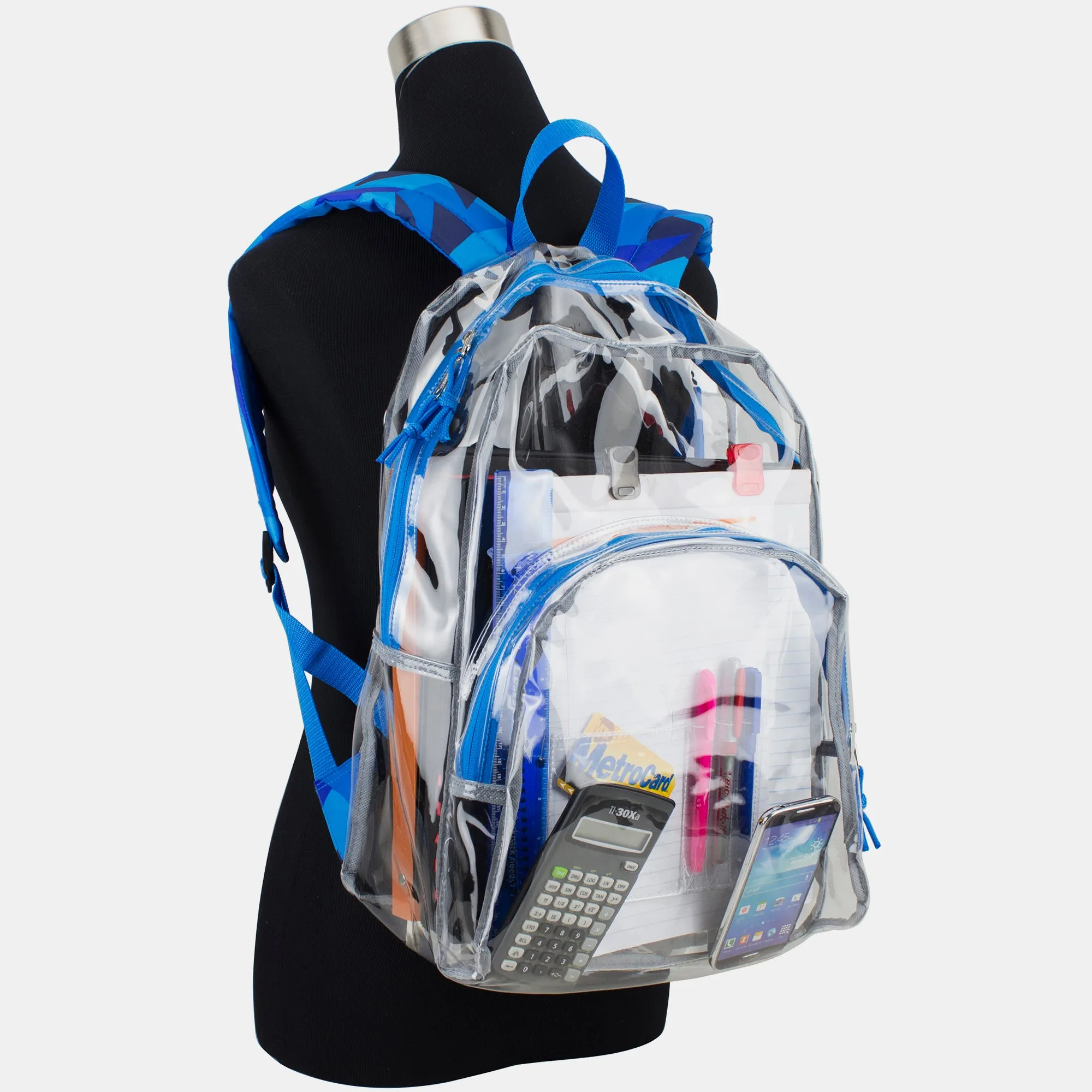 Clear Backpack with Printed Straps