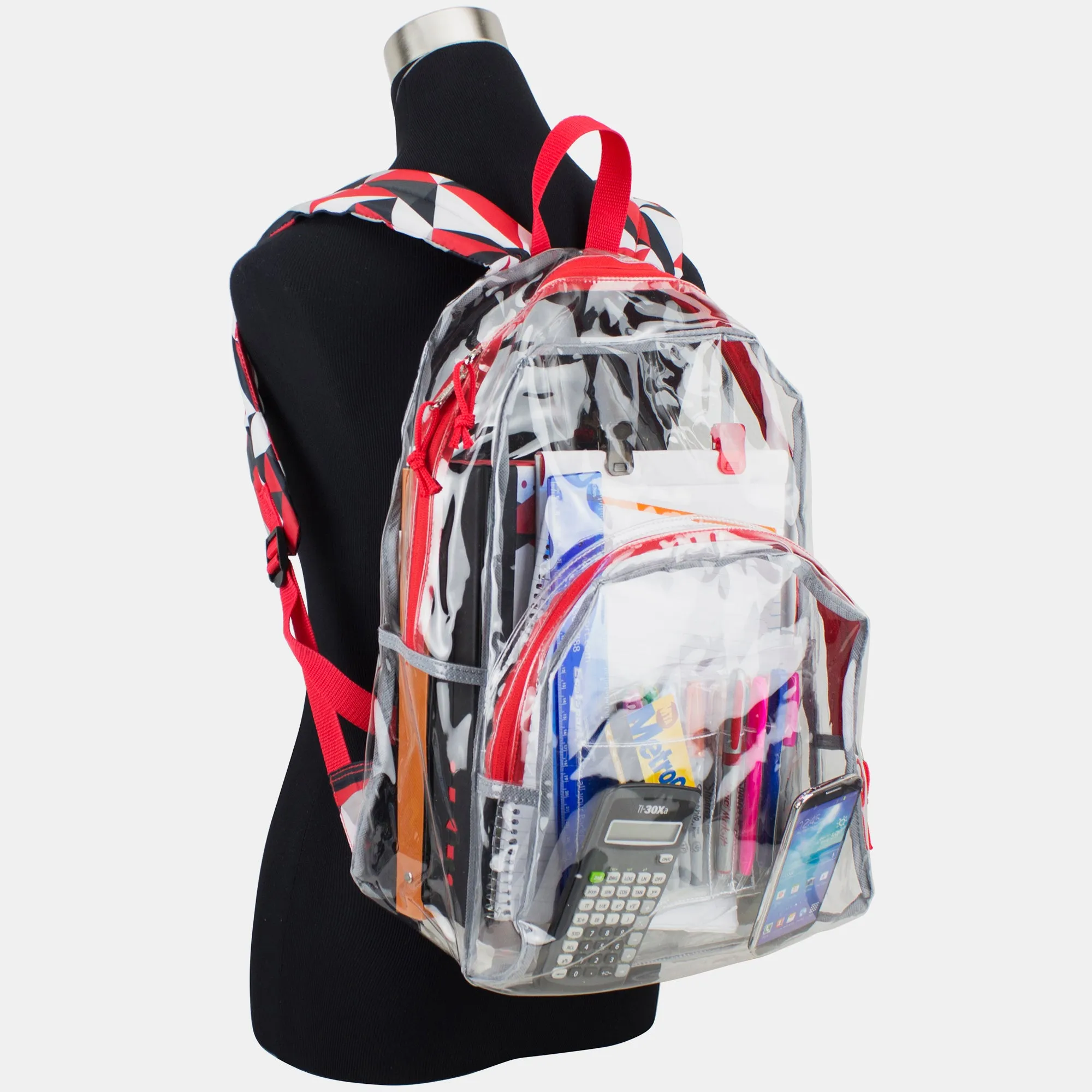 Clear Backpack with Printed Straps