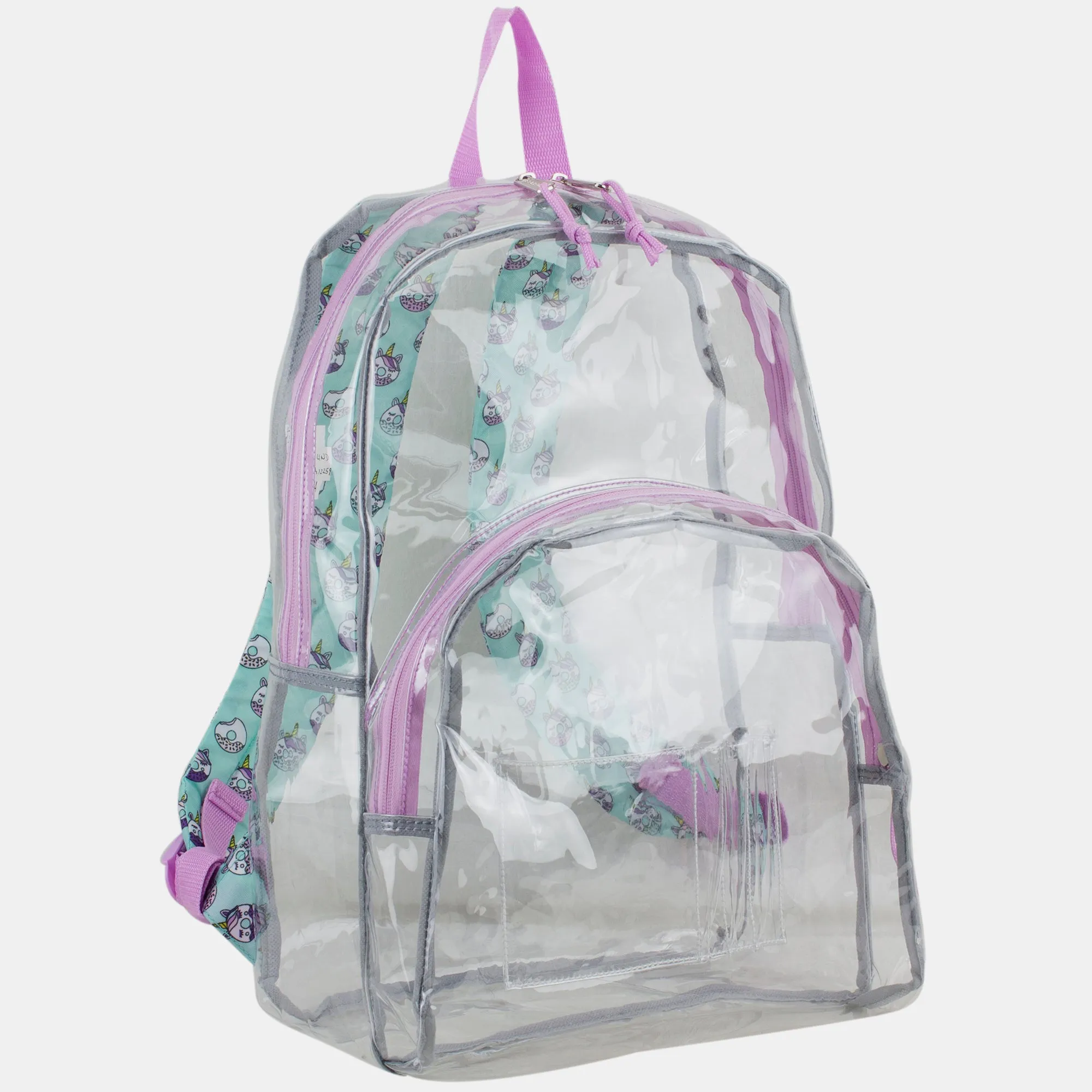 Clear Backpack with Printed Straps