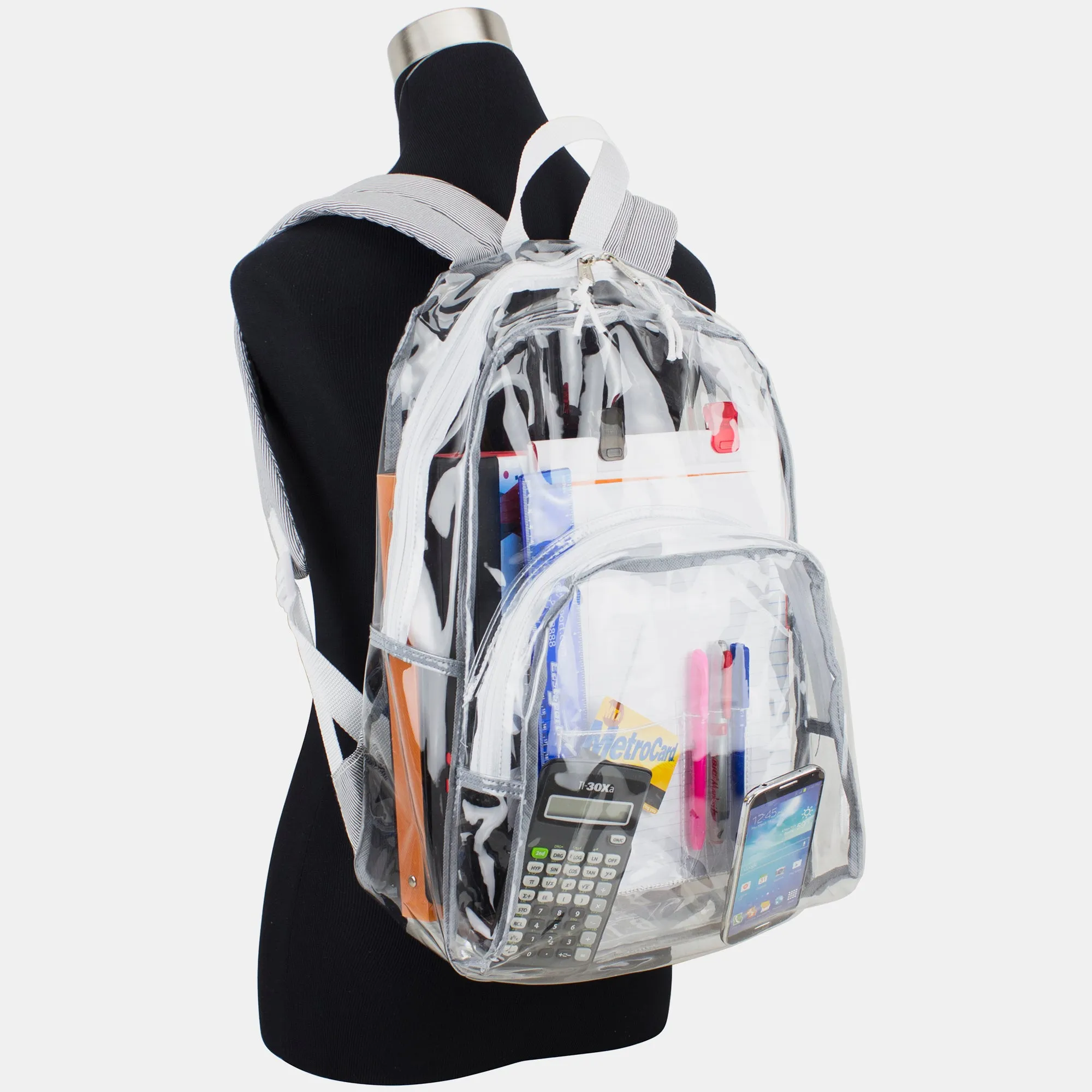 Clear Backpack with Printed Straps