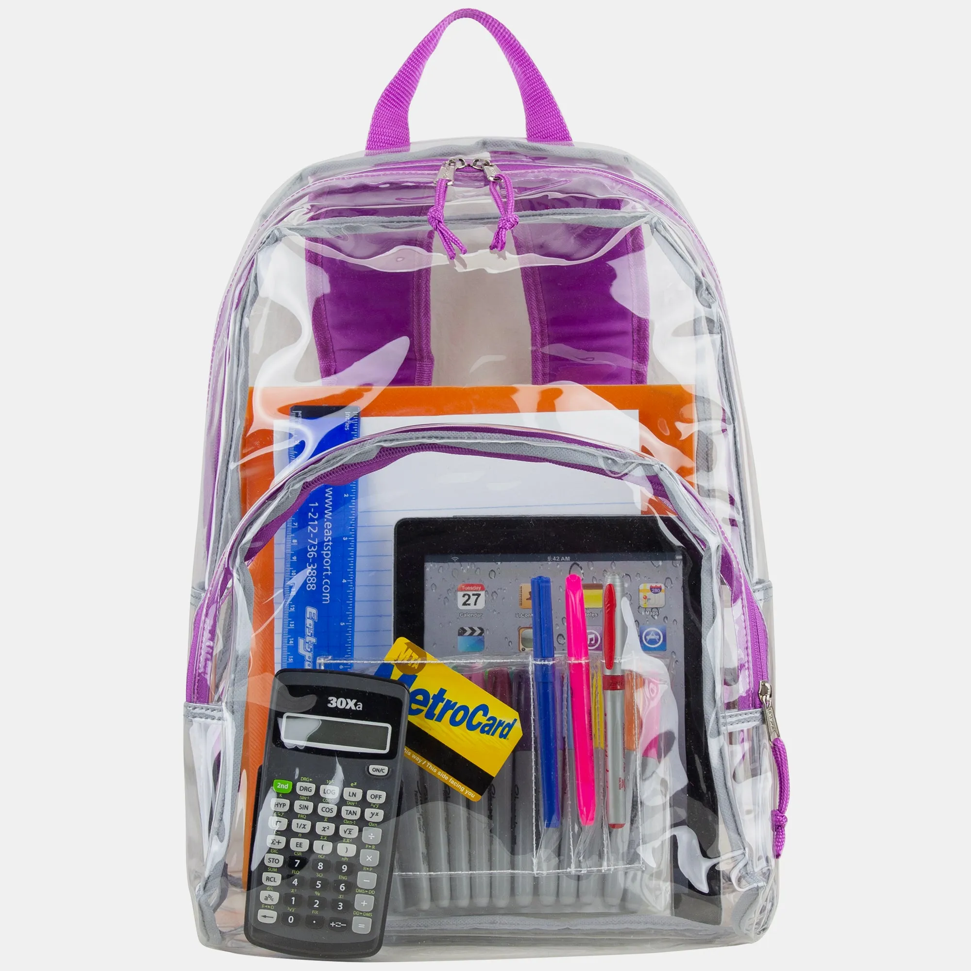 Clear Backpack with Printed Straps