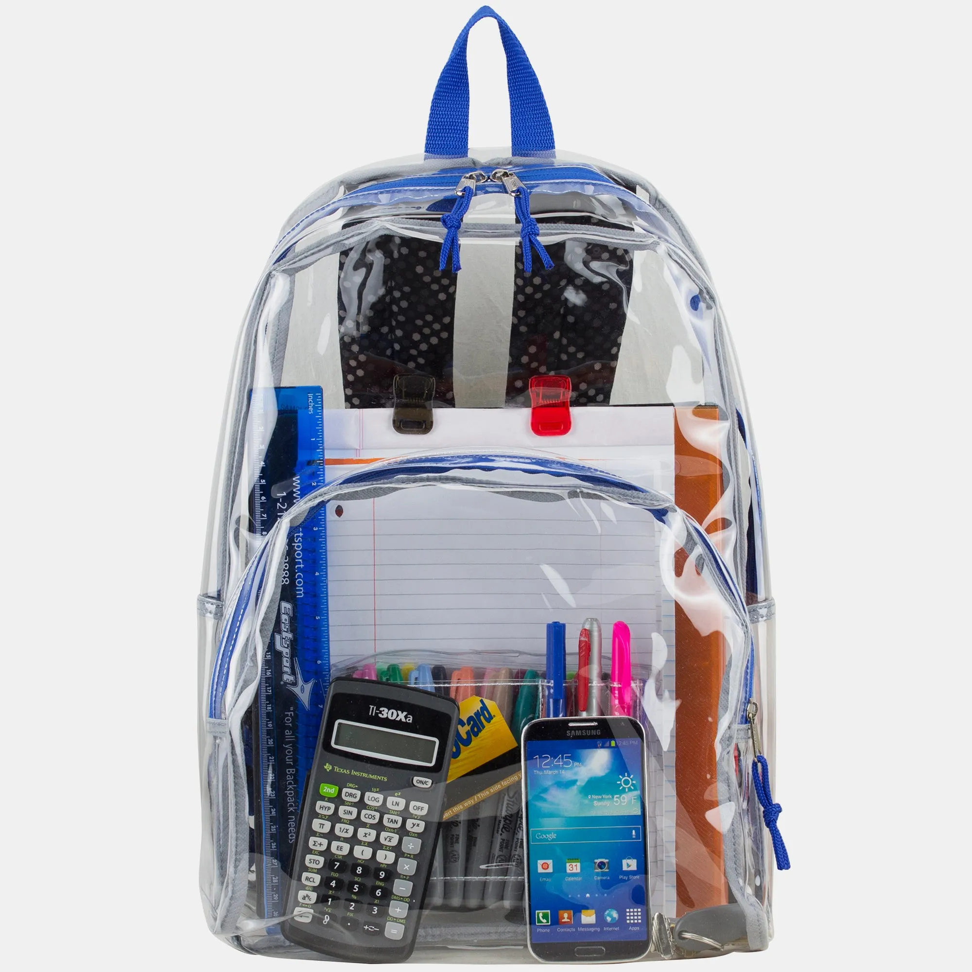 Clear Backpack with Printed Straps