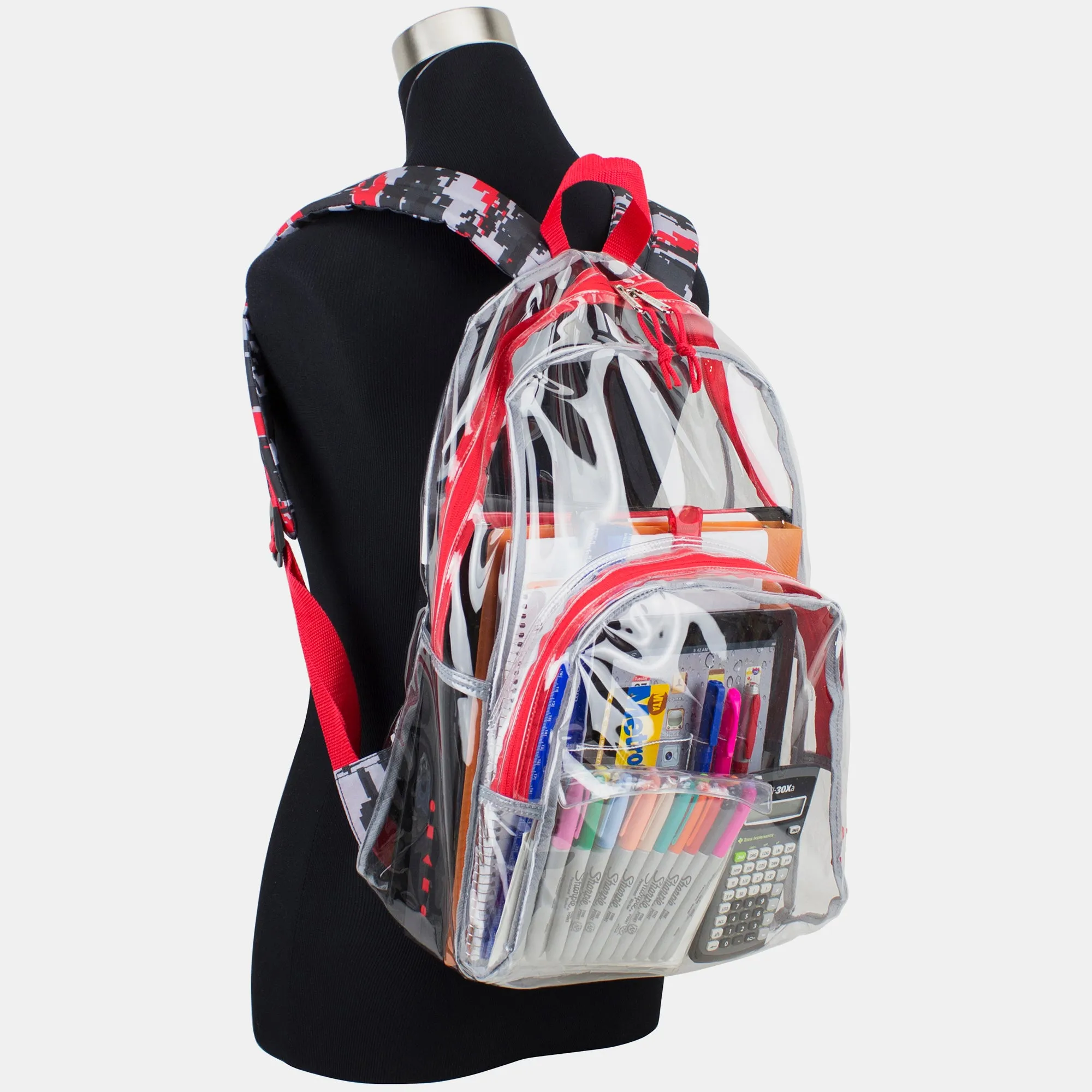 Clear Backpack with Printed Straps