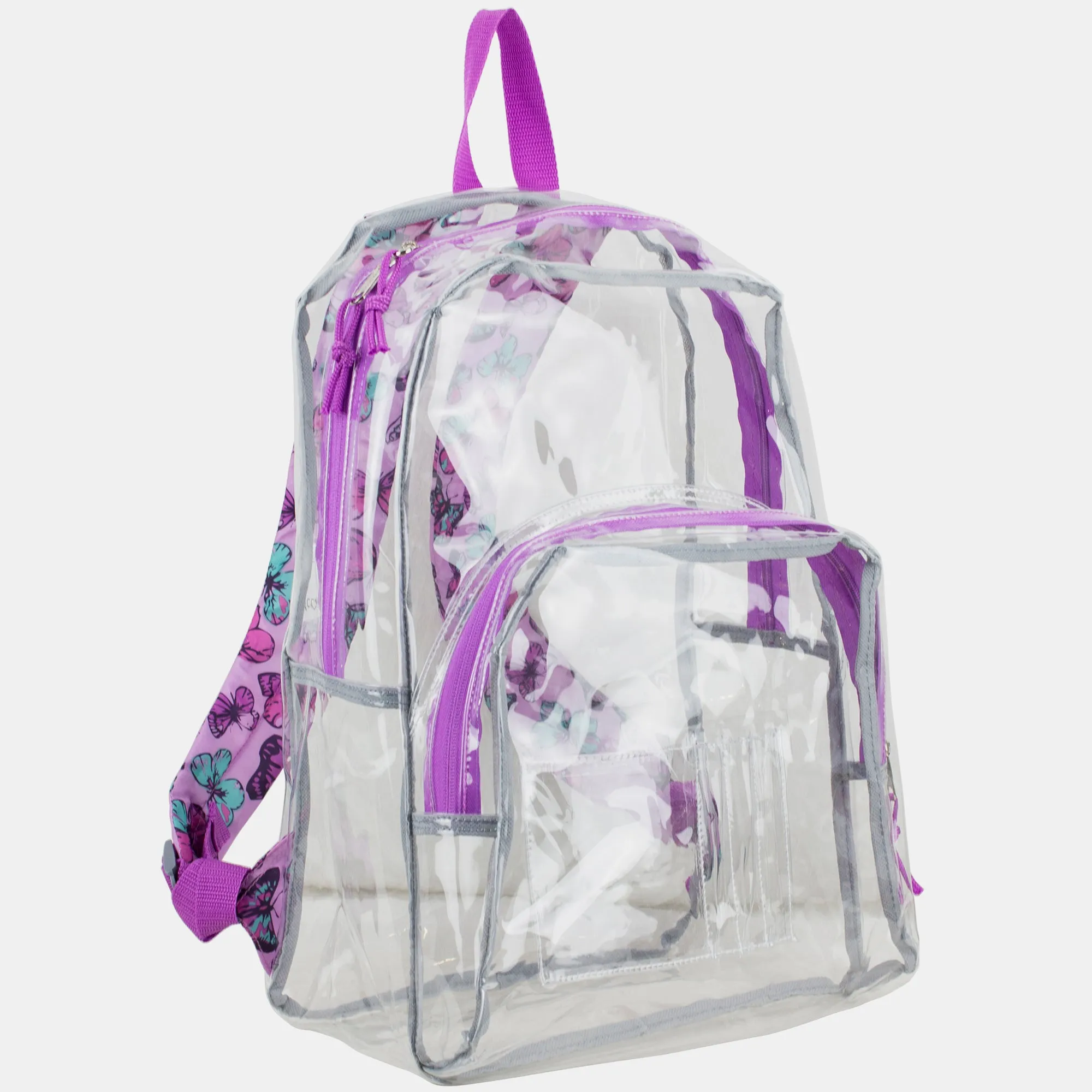 Clear Backpack with Printed Straps