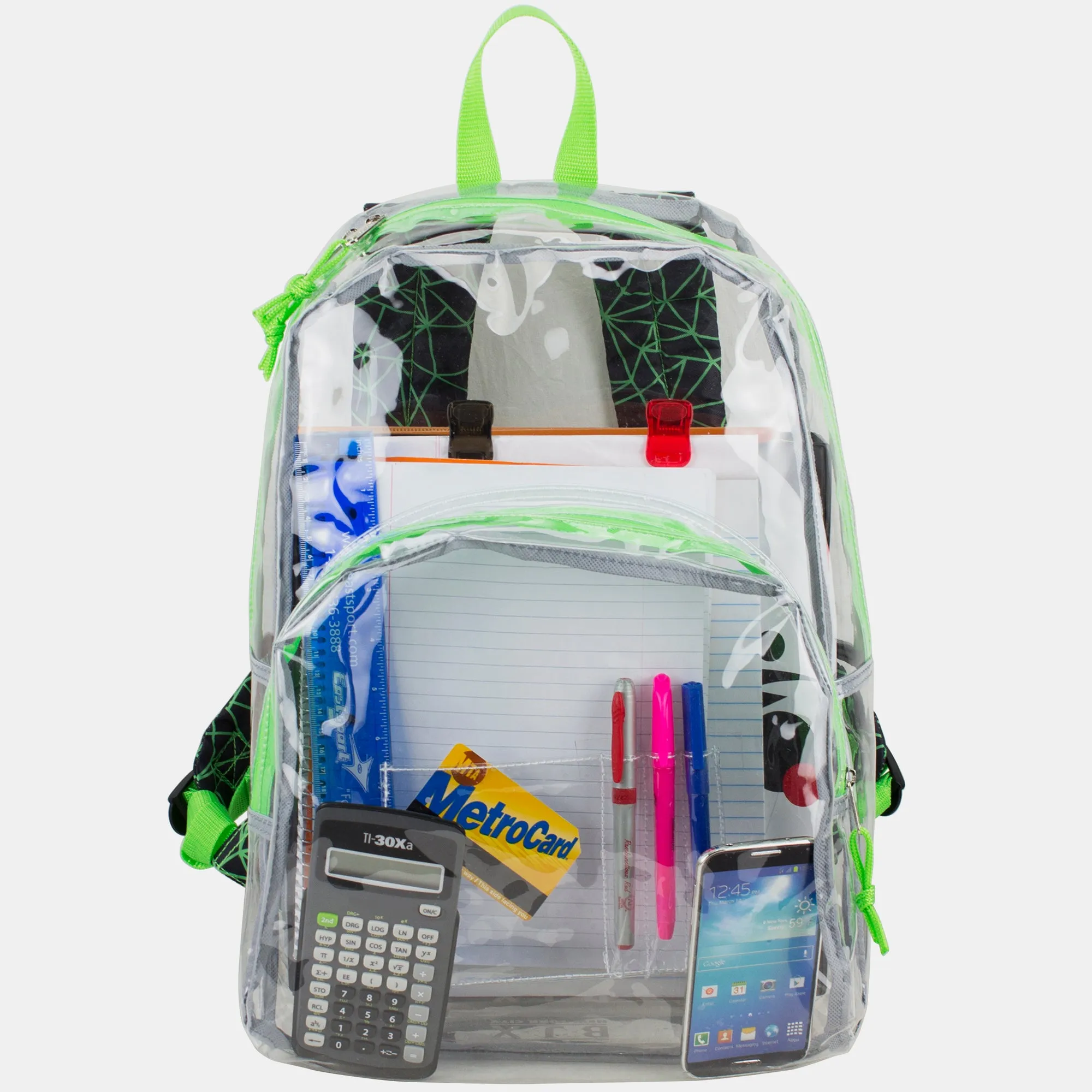 Clear Backpack with Printed Straps