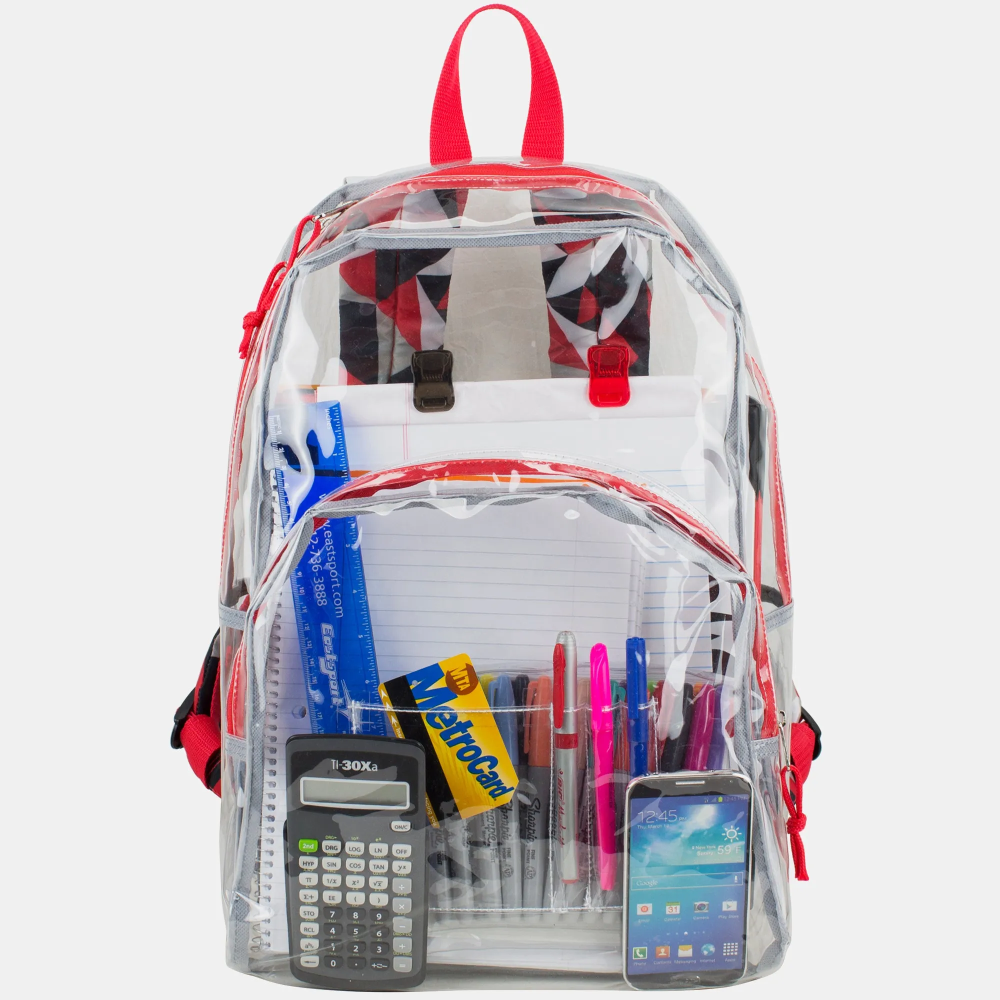 Clear Backpack with Printed Straps