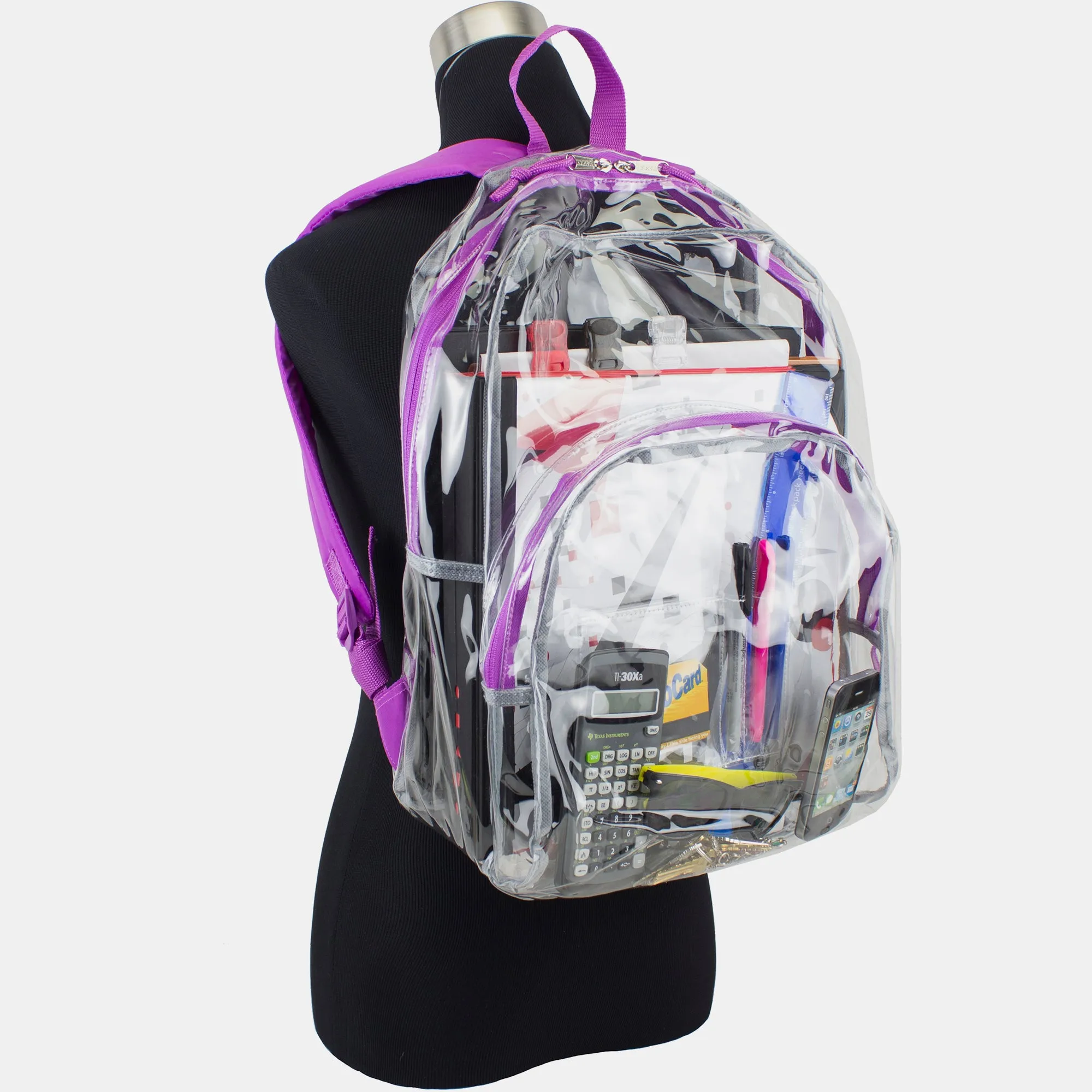 Clear Backpack with Printed Straps