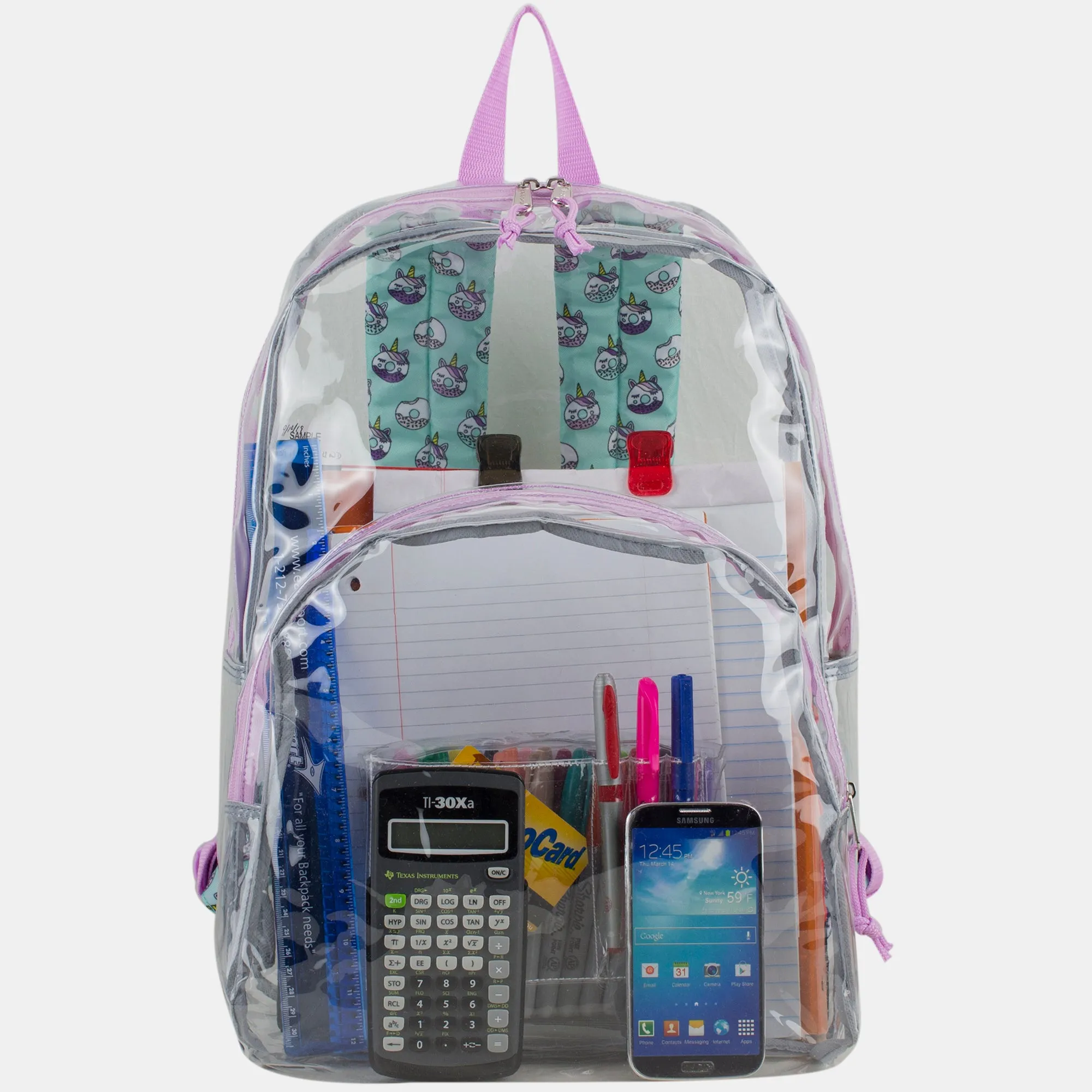 Clear Backpack with Printed Straps