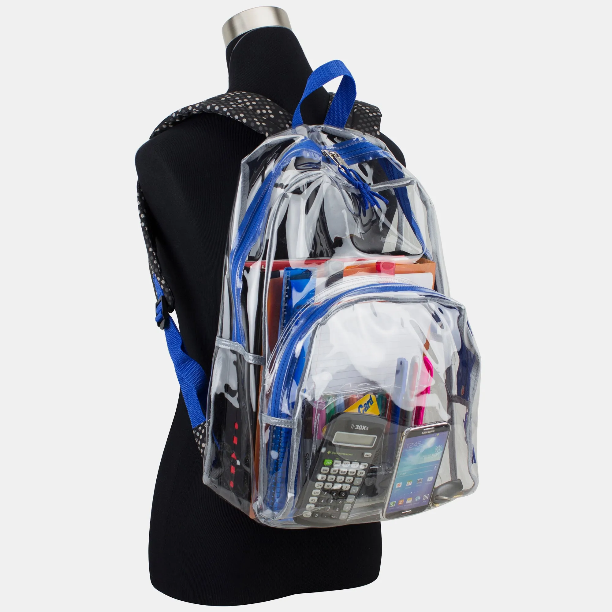 Clear Backpack with Printed Straps