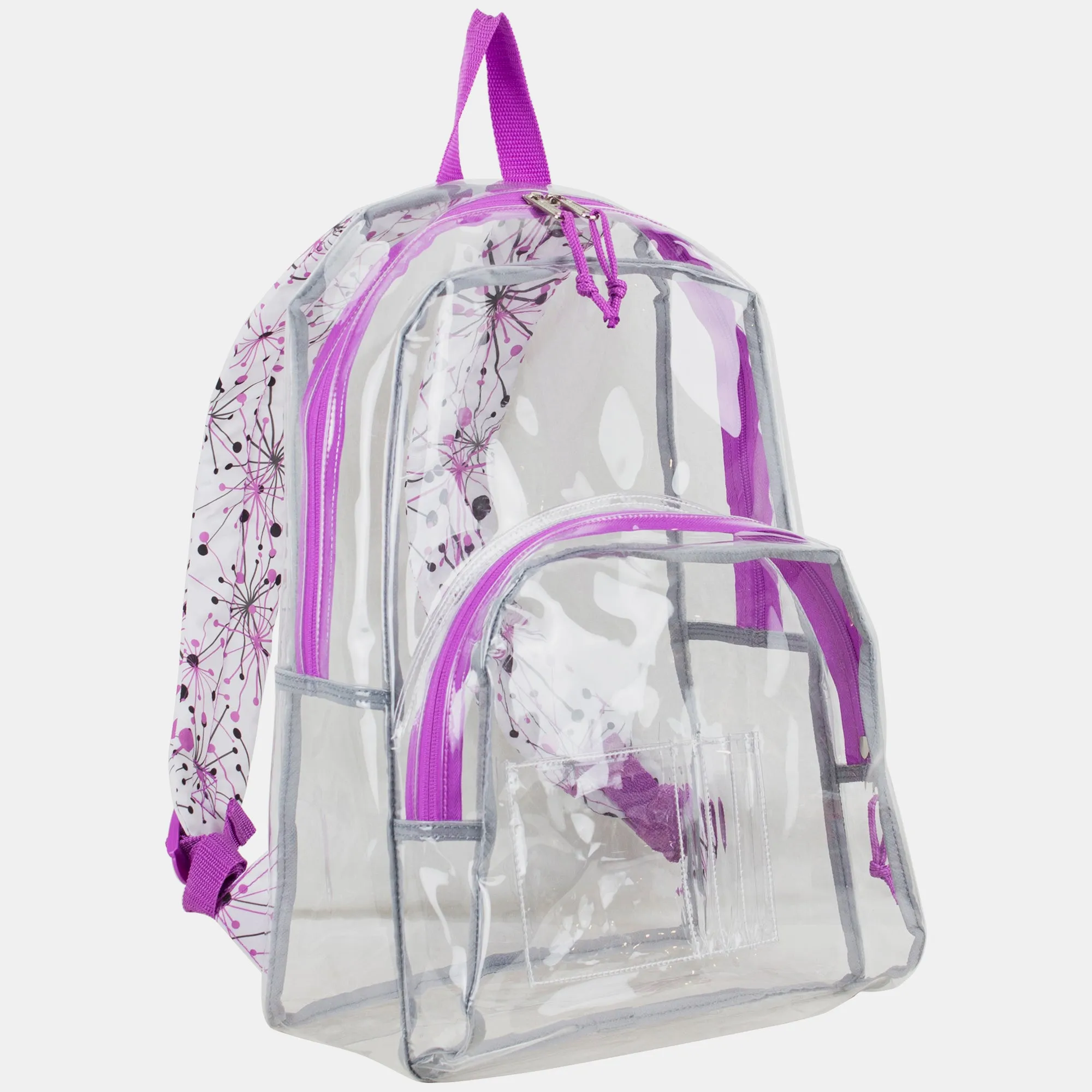 Clear Backpack with Printed Straps