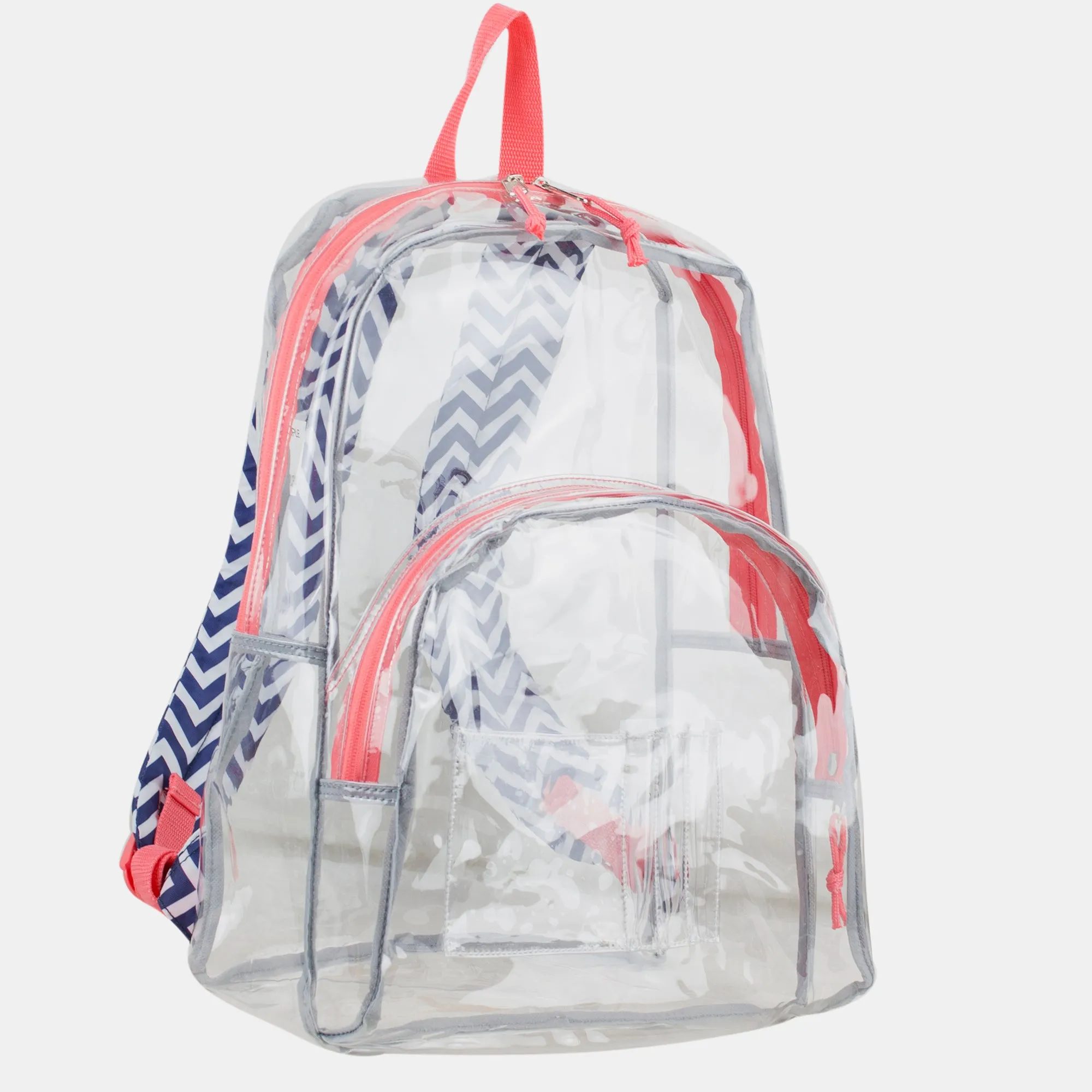 Clear Backpack with Printed Straps