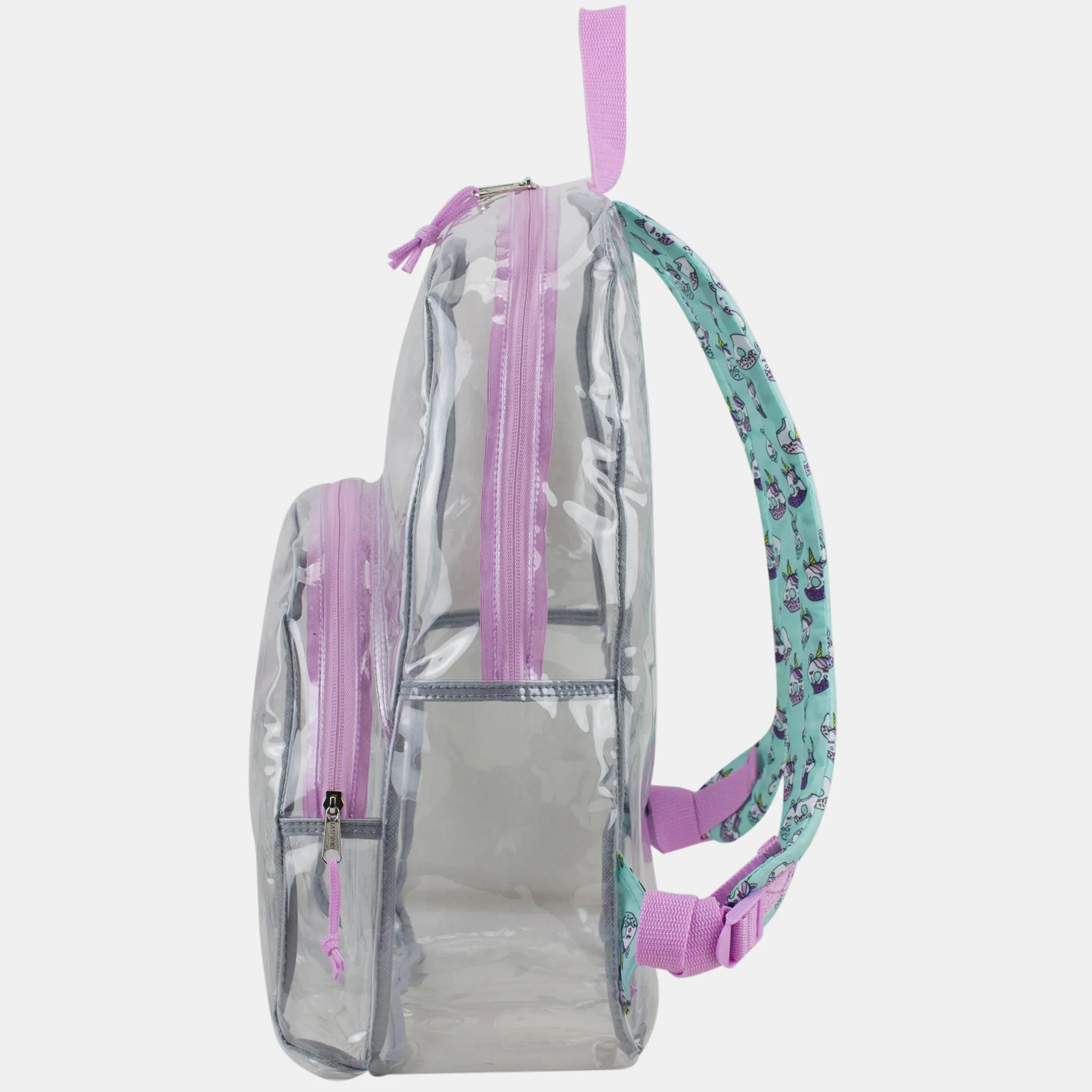 Clear Backpack with Printed Straps