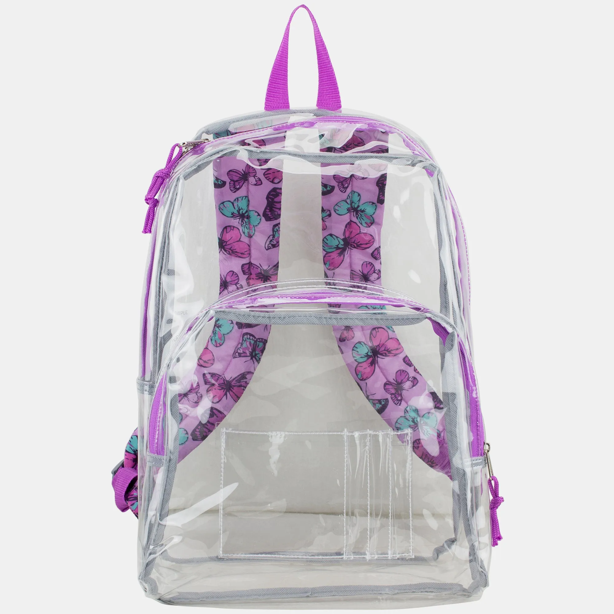 Clear Backpack with Printed Straps