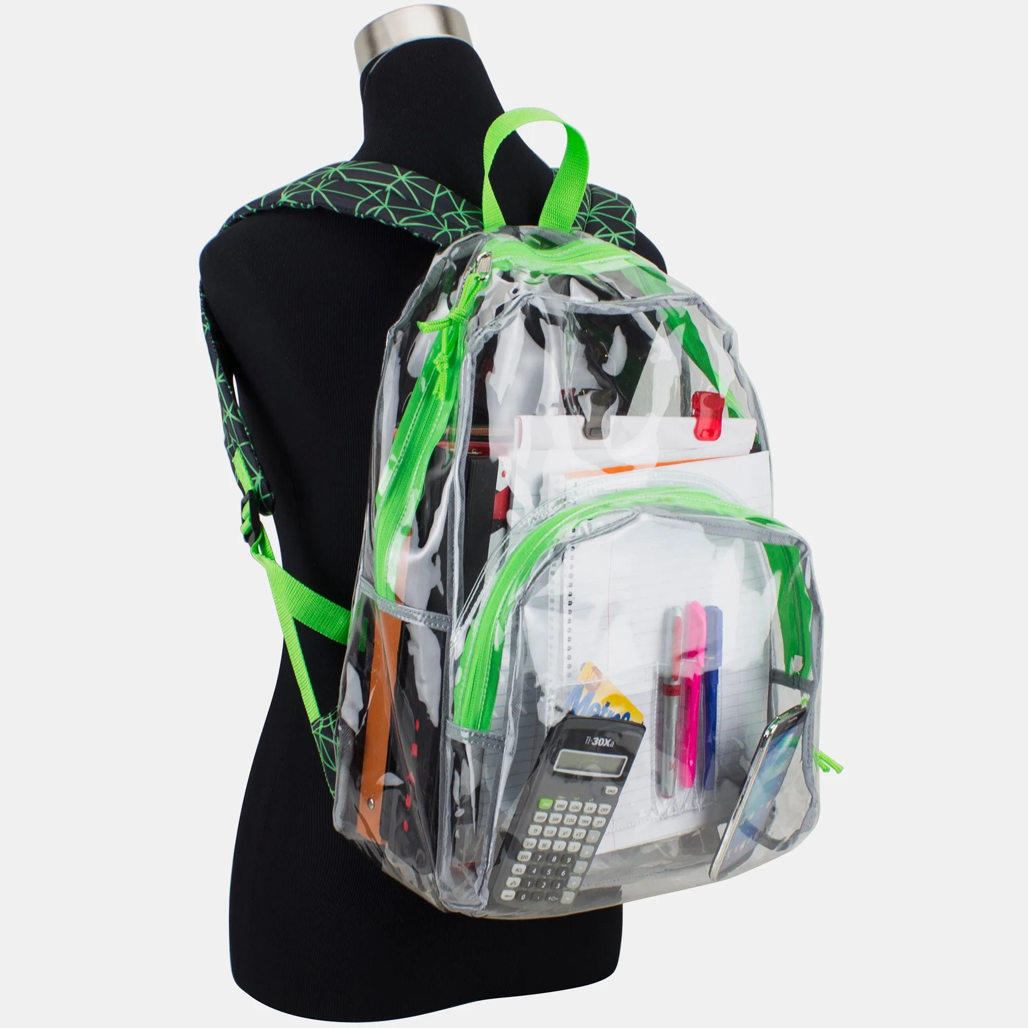 Clear Backpack with Printed Straps