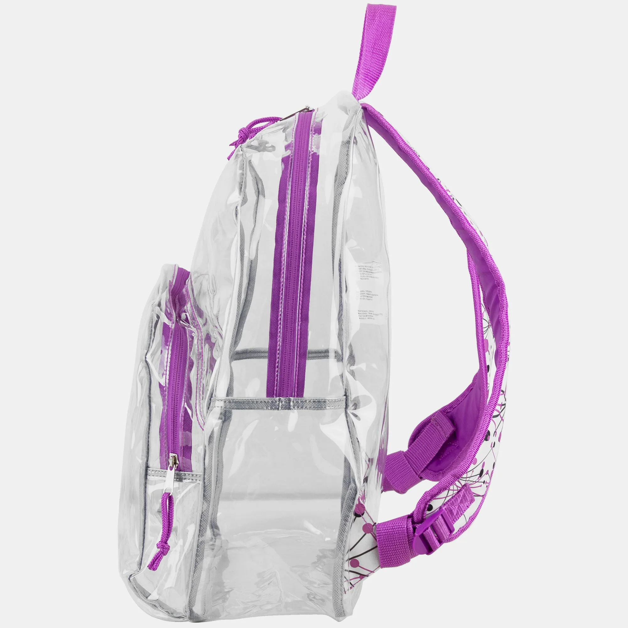 Clear Backpack with Printed Straps