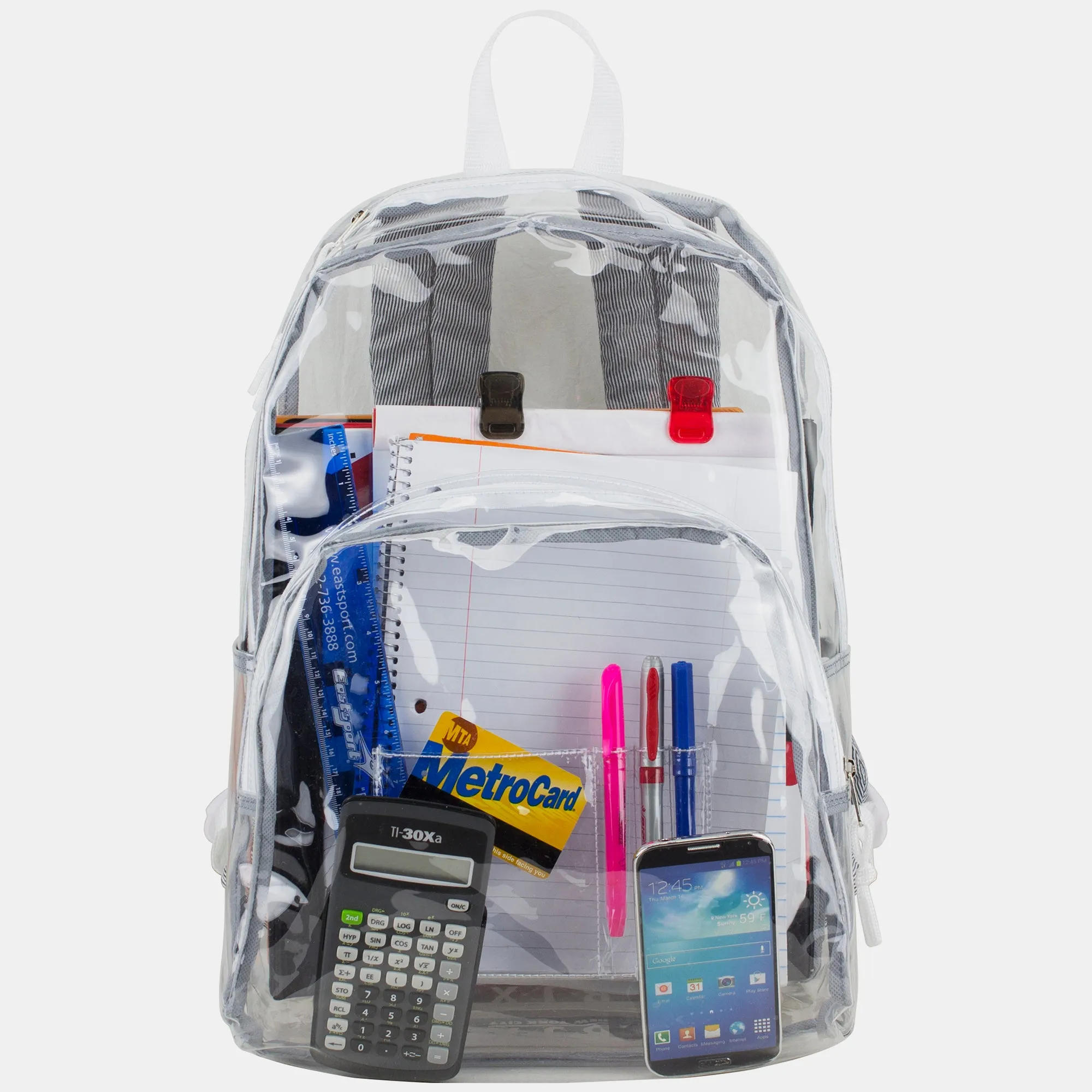 Clear Backpack with Printed Straps