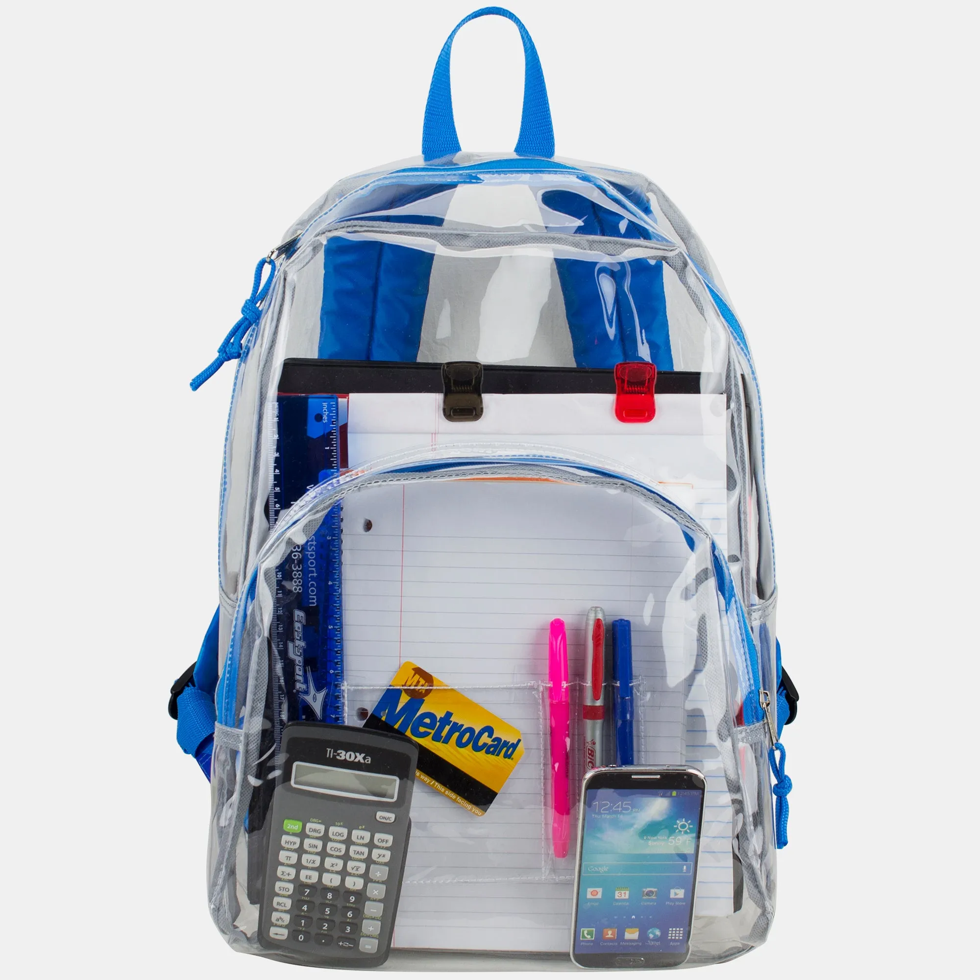 Clear Backpack with Printed Straps