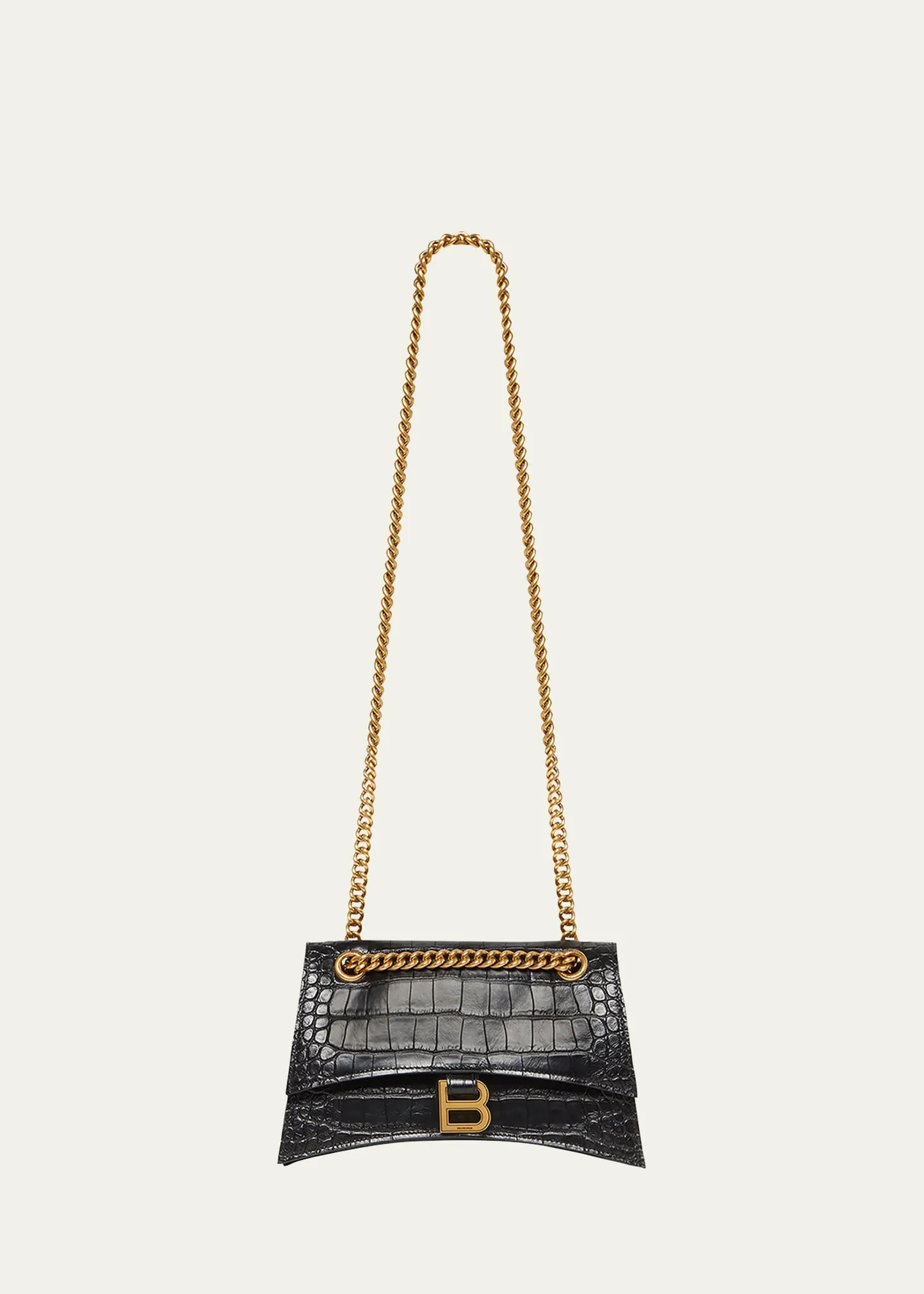 Crush Croc-Embossed Small Shoulder Bag