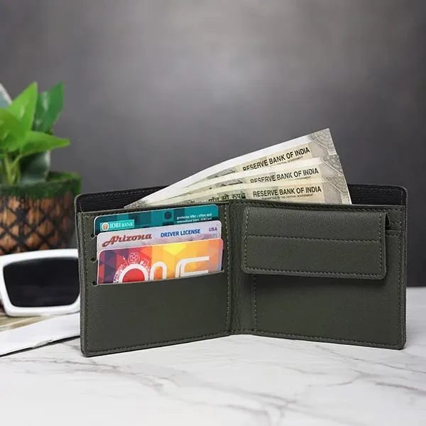 Customized Men's Wallet - Olive Green