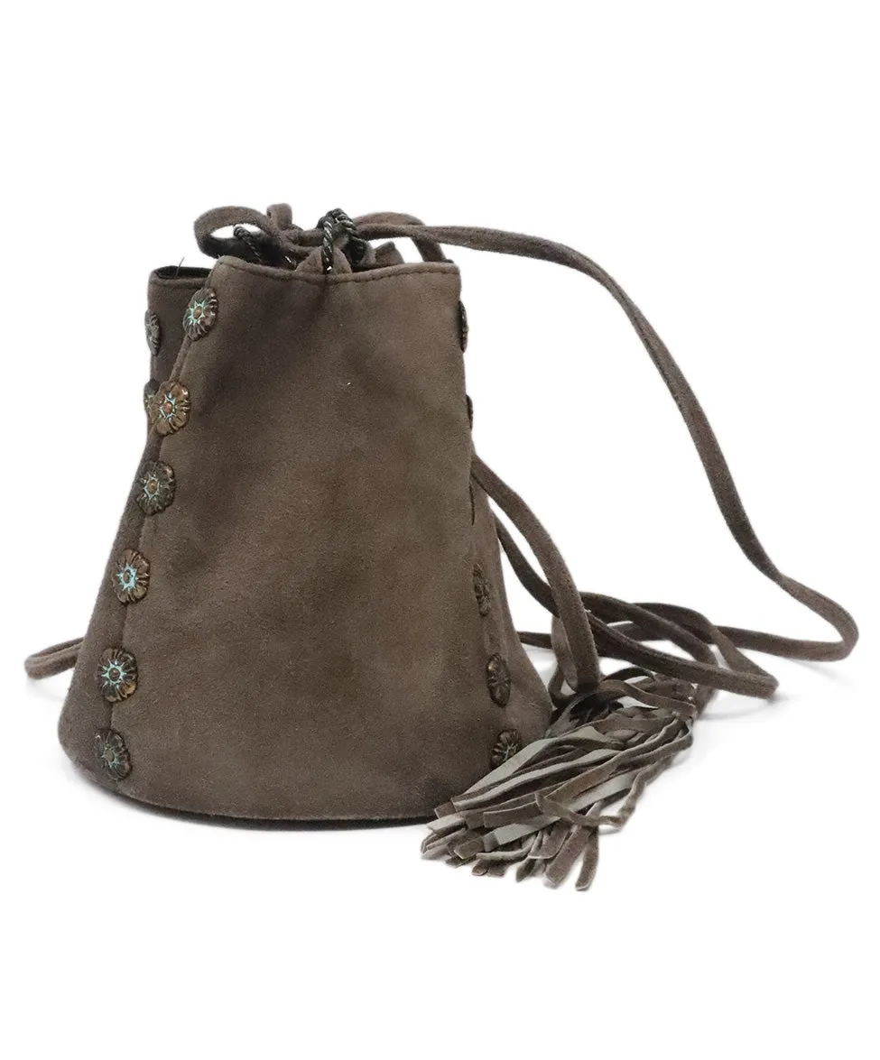 Farrutx Taupe Suede Shoulder Bag