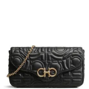 FERRAGAMO Gancini Shoulder Bag - Black