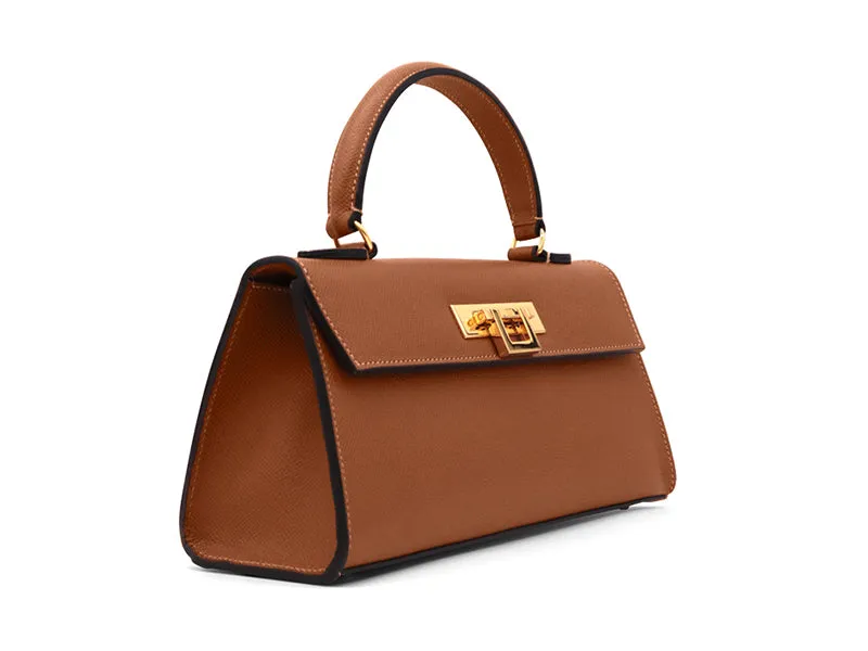 Fonteyn East West Dolomite Pebble Print Calf Leather Handbag - Tan