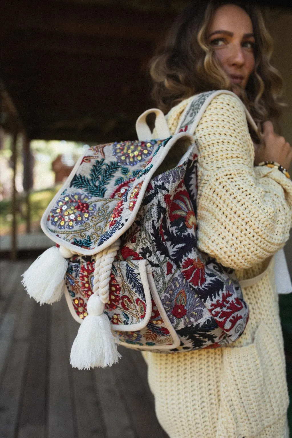 Geneva Beaded Backpack - Multi