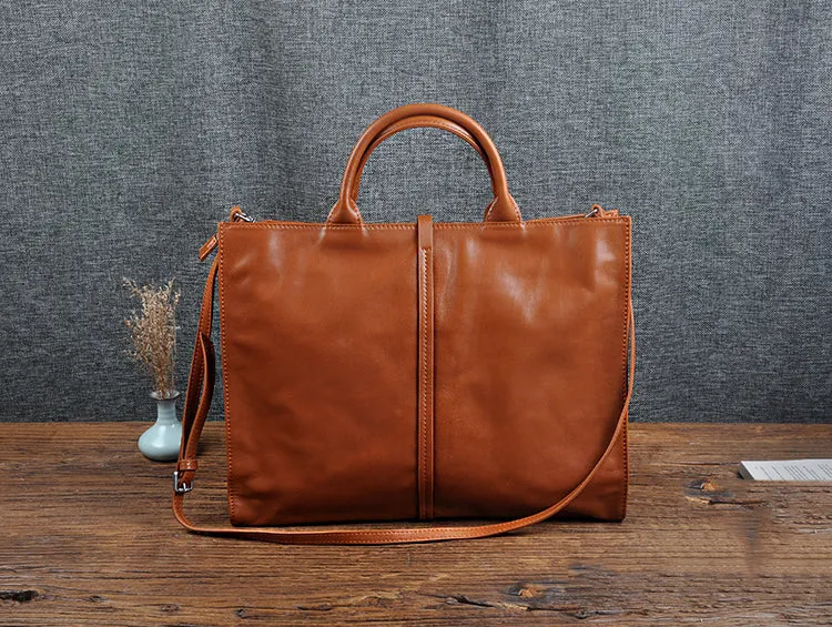 Genuine Leather Tote Bag, Oversize Work Bag, Christmas Gifts, Zipper Leather Purse, Anniversary Gift