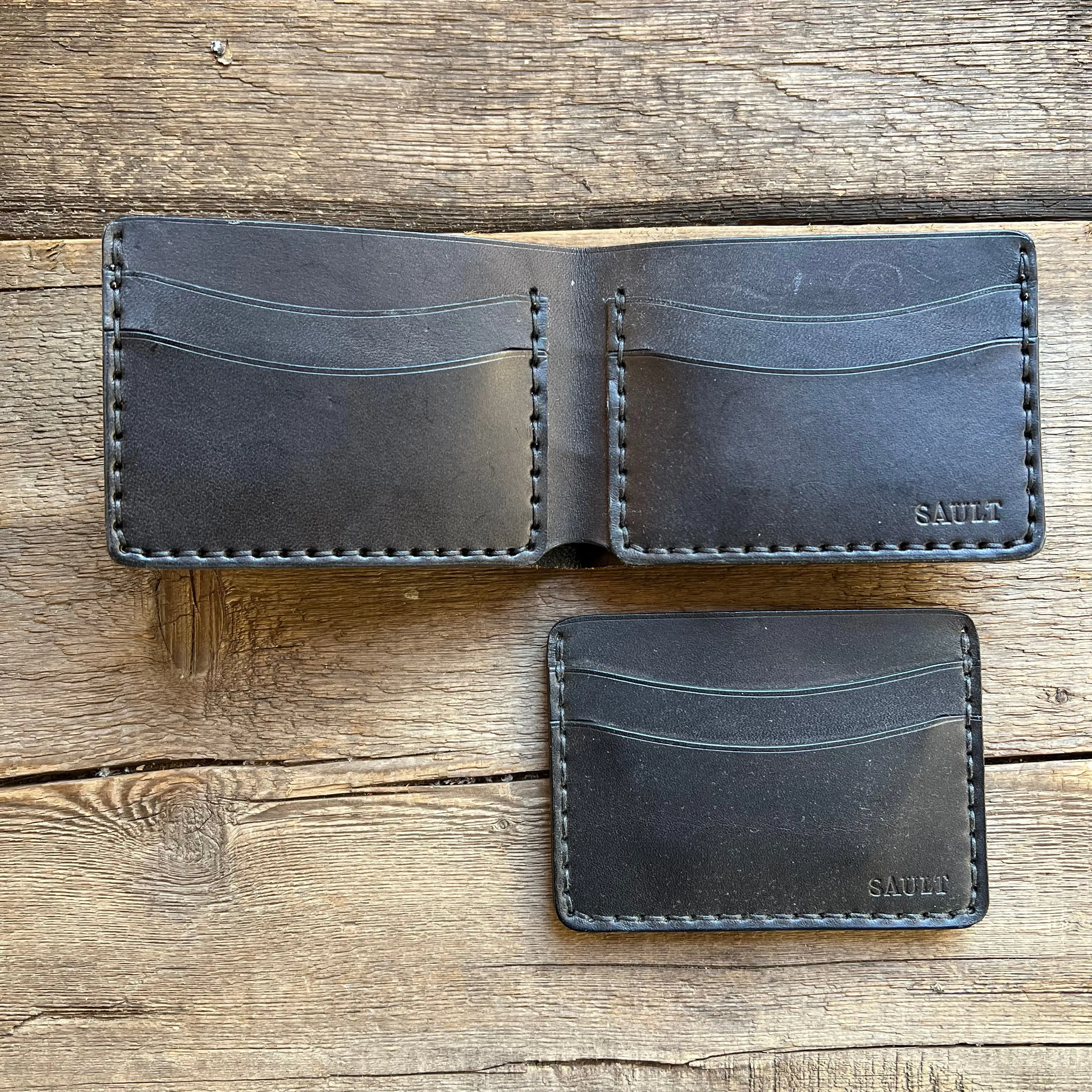 Hand Stitched Wallet, Black