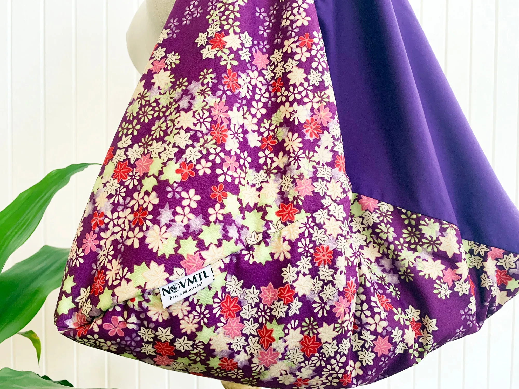 *Handmade* Origami bag | Market bag | Purple floral