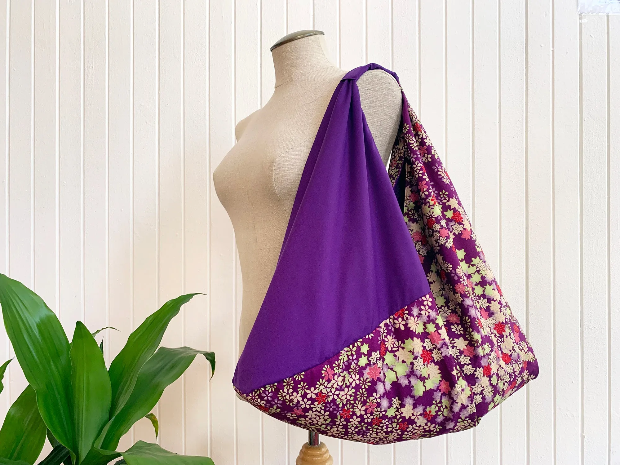 *Handmade* Origami bag | Market bag | Purple floral