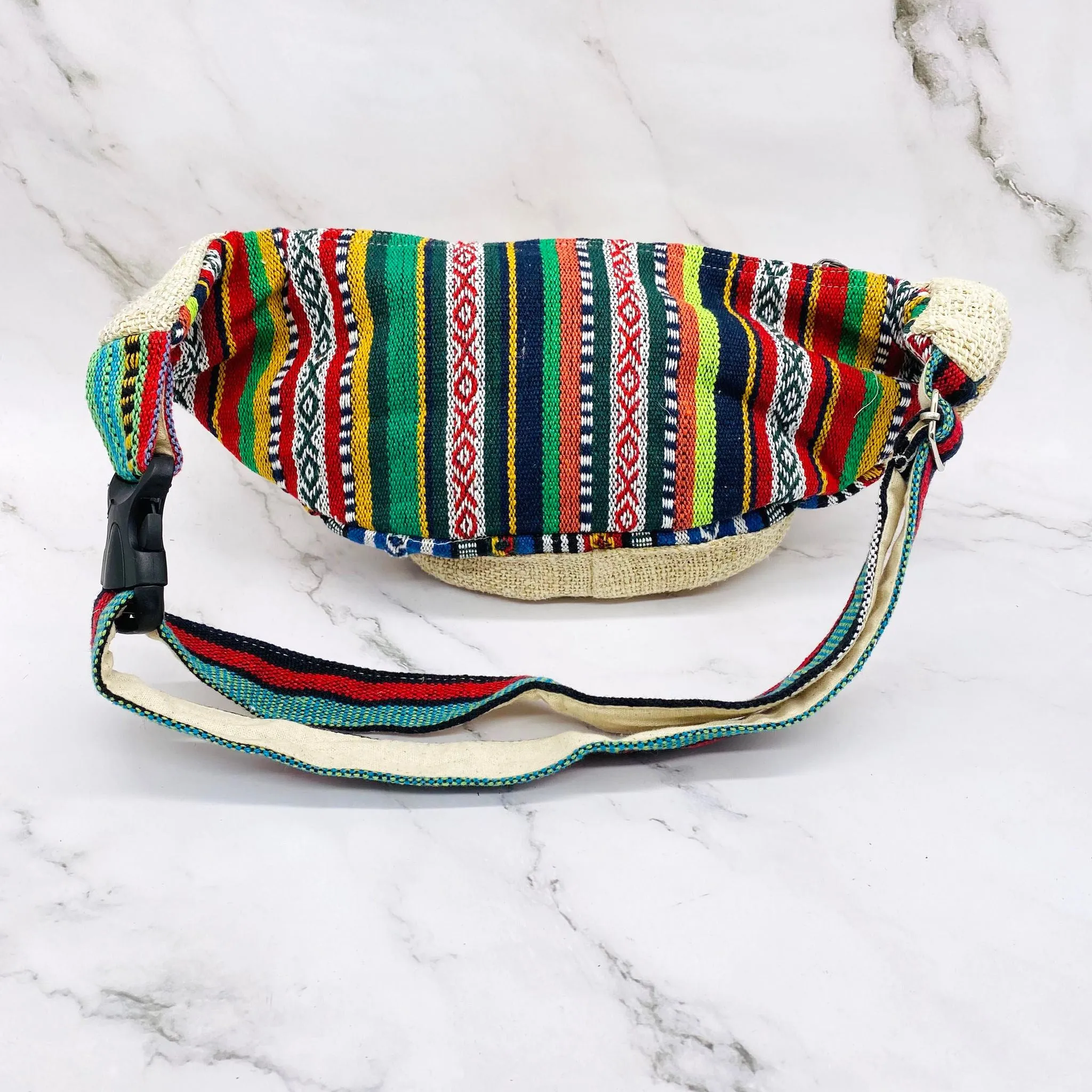 Hemp Cross Body Bag, Vegan Fanny Packs, Colorful Purse, Handmade Bags, Ecofriendly Bags, Unisex Fanny Packs, Colorful Bohemian Bags