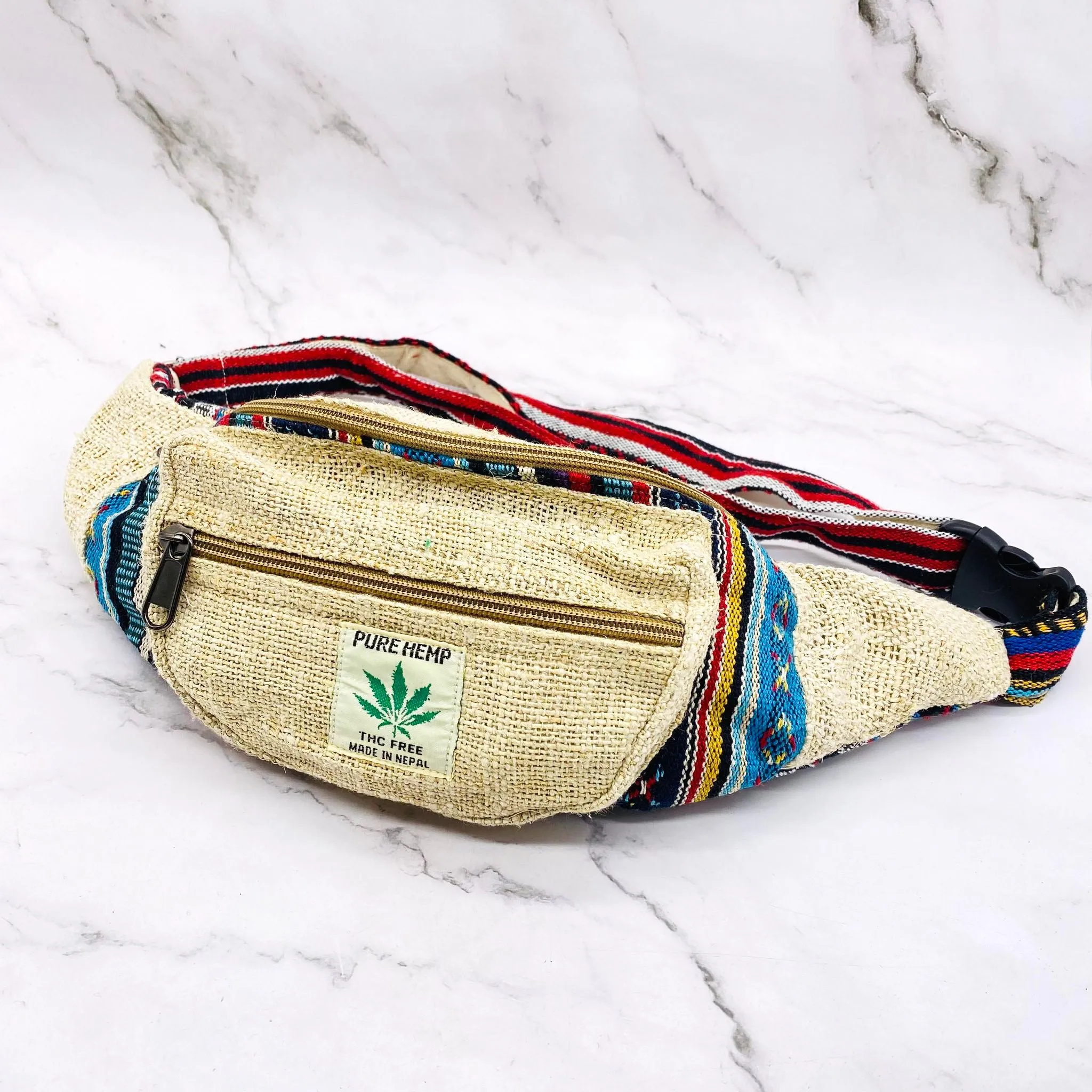 Hemp Cross Body Bag, Vegan Fanny Packs, Colorful Purse, Handmade Bags, Ecofriendly Bags, Unisex Fanny Packs, Colorful Bohemian Bags