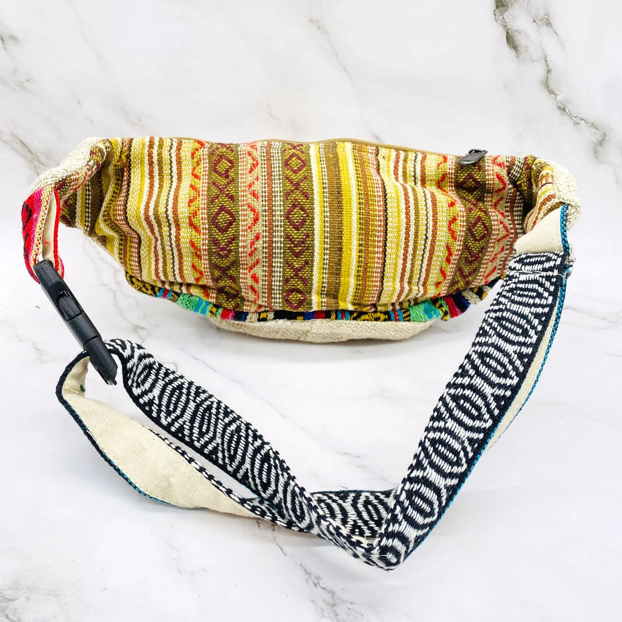 Hemp Cross Body Bag, Vegan Fanny Packs, Colorful Purse, Handmade Bags, Ecofriendly Bags, Unisex Fanny Packs, Colorful Bohemian Bags