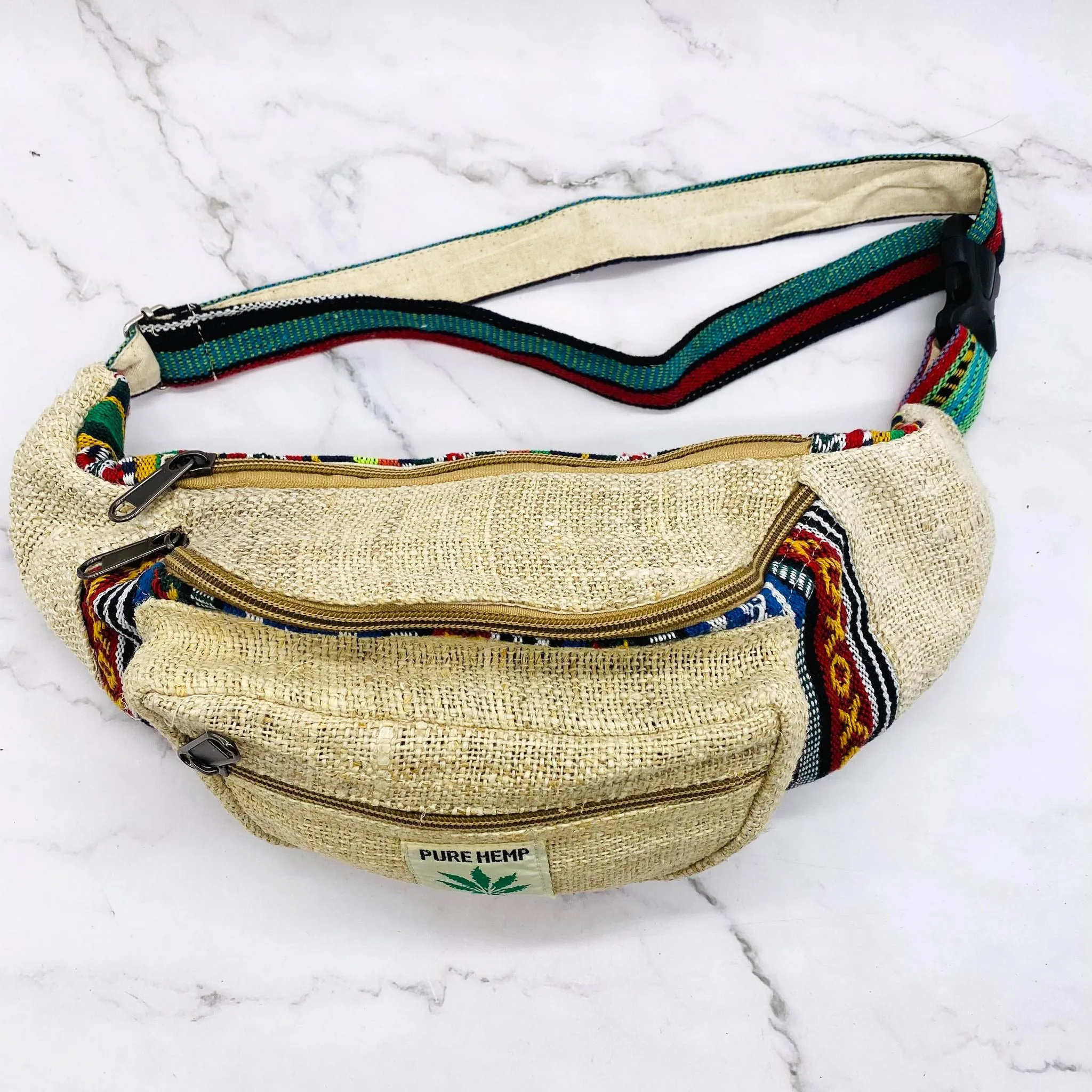 Hemp Cross Body Bag, Vegan Fanny Packs, Colorful Purse, Handmade Bags, Ecofriendly Bags, Unisex Fanny Packs, Colorful Bohemian Bags