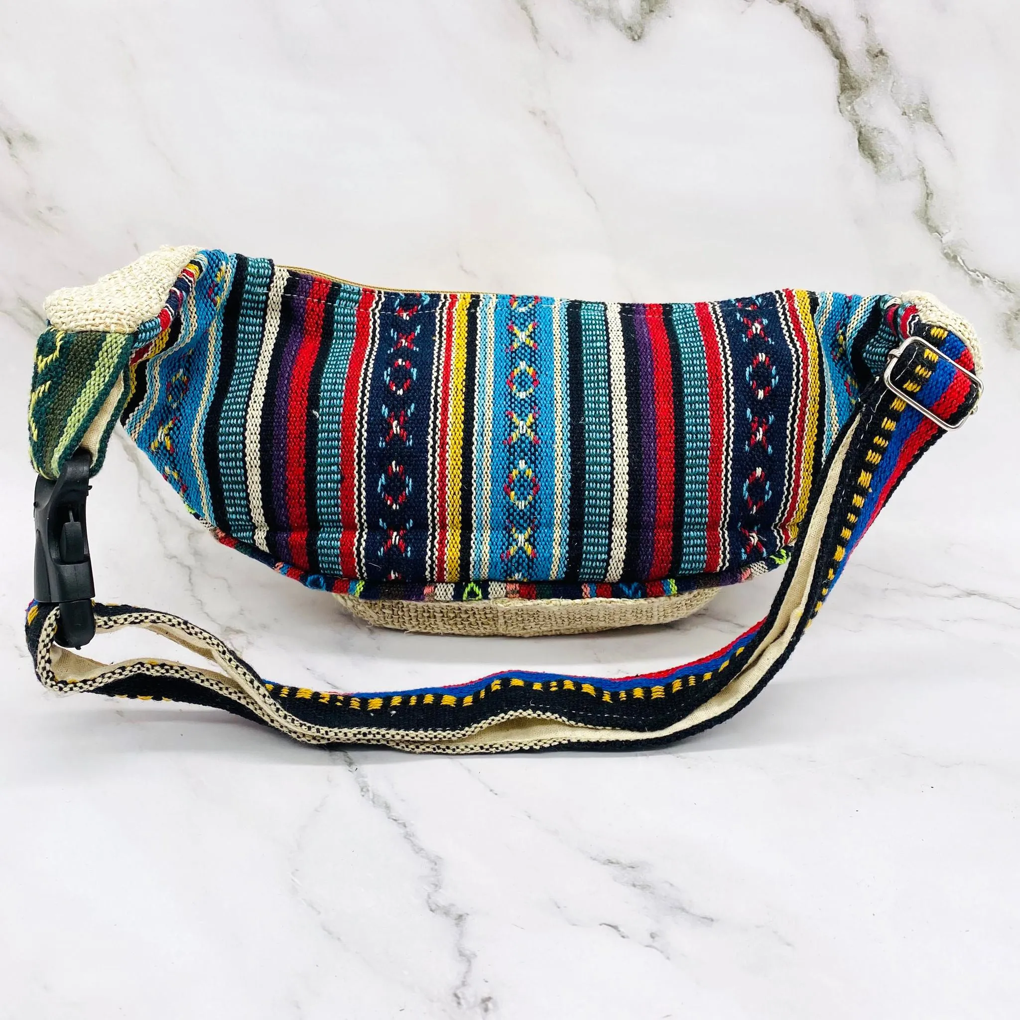 Hemp Cross Body Bag, Vegan Fanny Packs, Colorful Purse, Handmade Bags, Ecofriendly Bags, Unisex Fanny Packs, Colorful Bohemian Bags