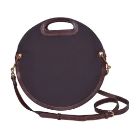 IL BISONTE  CASUAL WOMEN'S CIRCULAR HANDBAG IN DARK BROWN TECHNICAL FABRIC