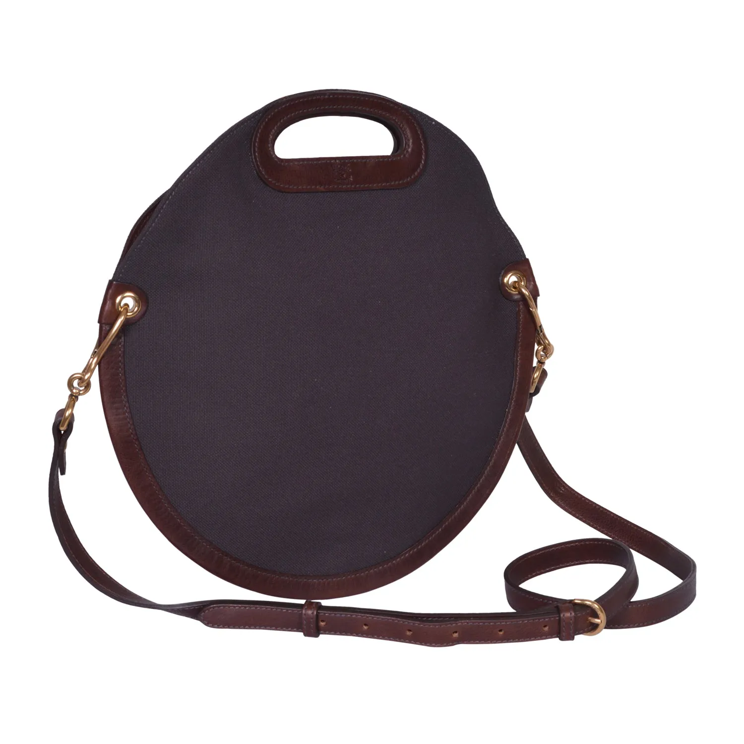 IL BISONTE  CASUAL WOMEN'S CIRCULAR HANDBAG IN DARK BROWN TECHNICAL FABRIC