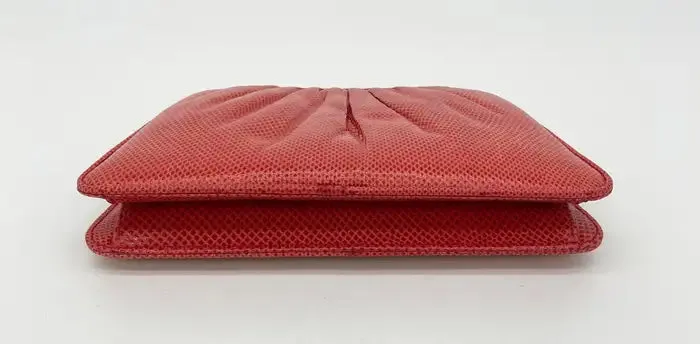 Judith Leiber Red Lizard Small Shoulder Bag