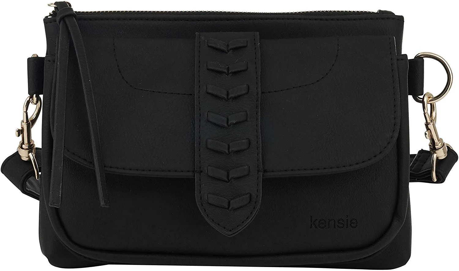 Kensie Women’s Whipstitch Belt Bag - Fashion Waist Bag with Adjustable Strap - Crossbody Sling Purse Fanny Pack