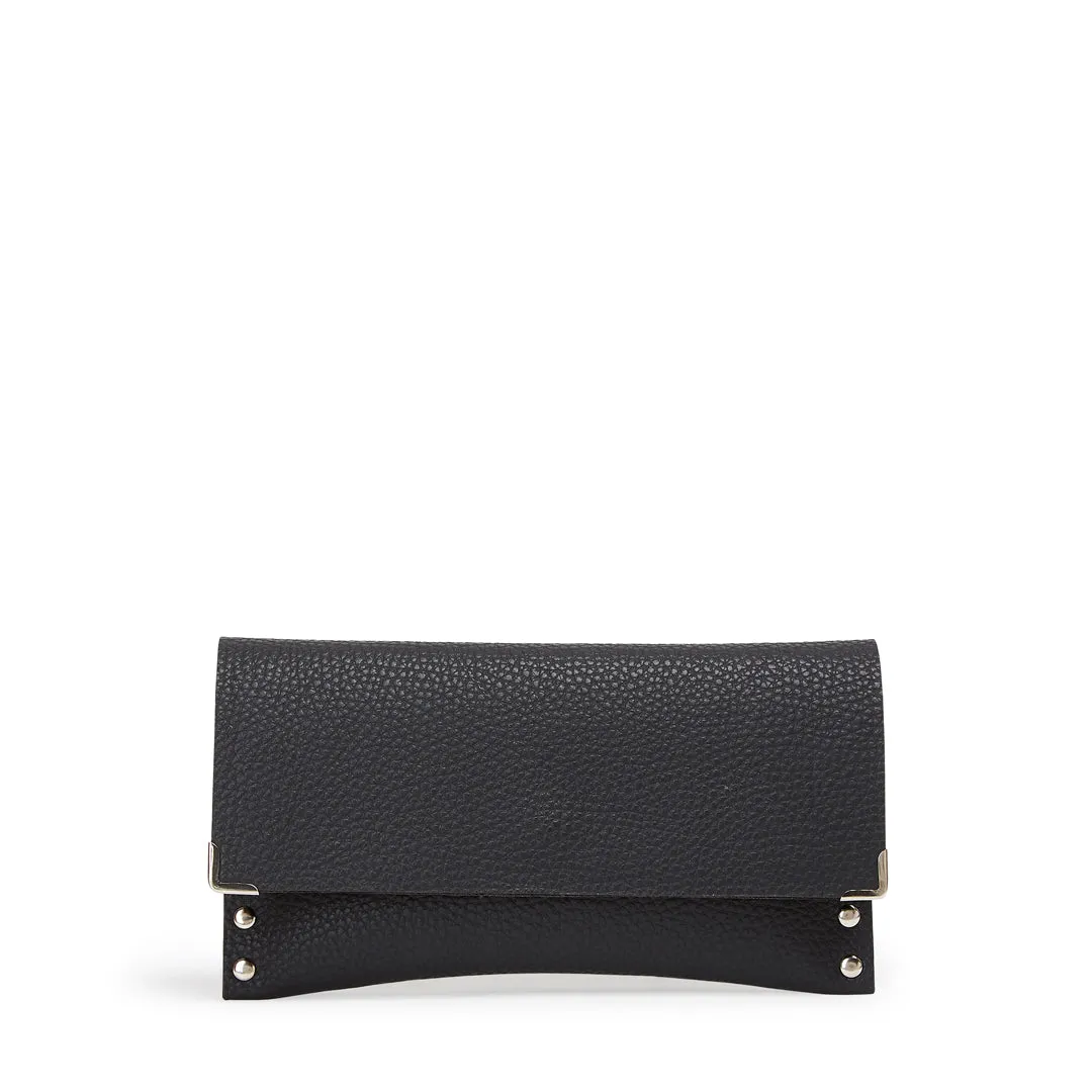 L.A PEBBLED VEGAN LEATHER WALLET BLACK