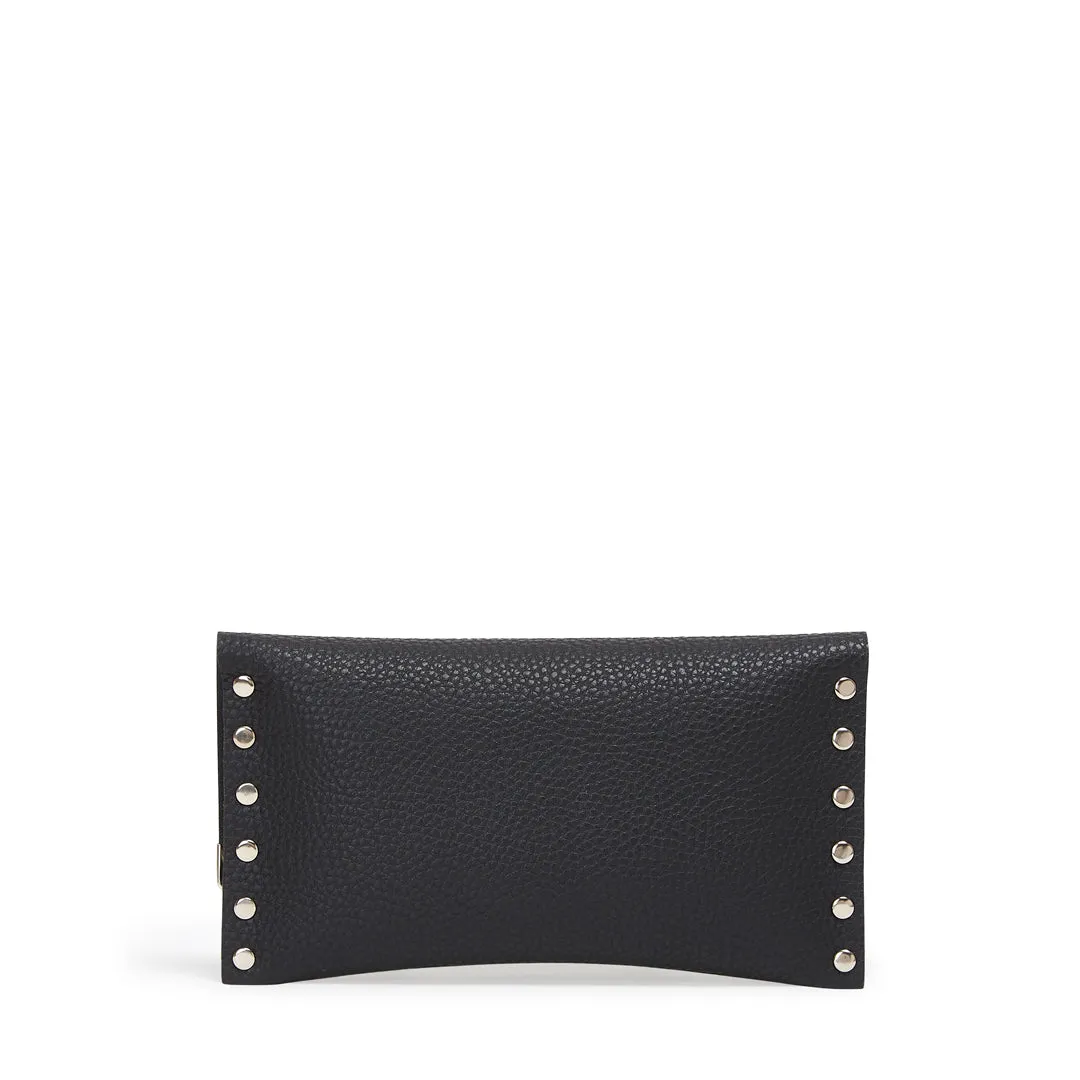 L.A PEBBLED VEGAN LEATHER WALLET BLACK