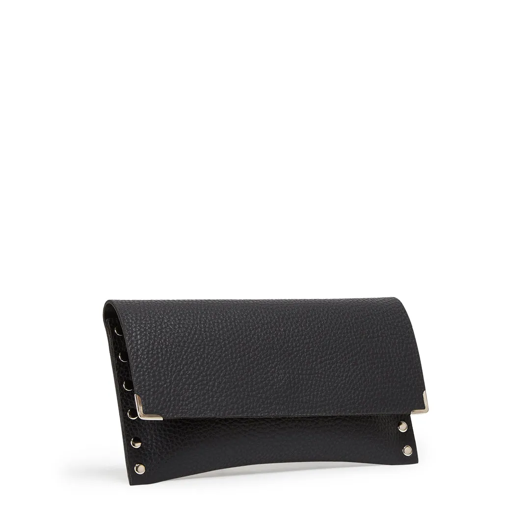 L.A PEBBLED VEGAN LEATHER WALLET BLACK