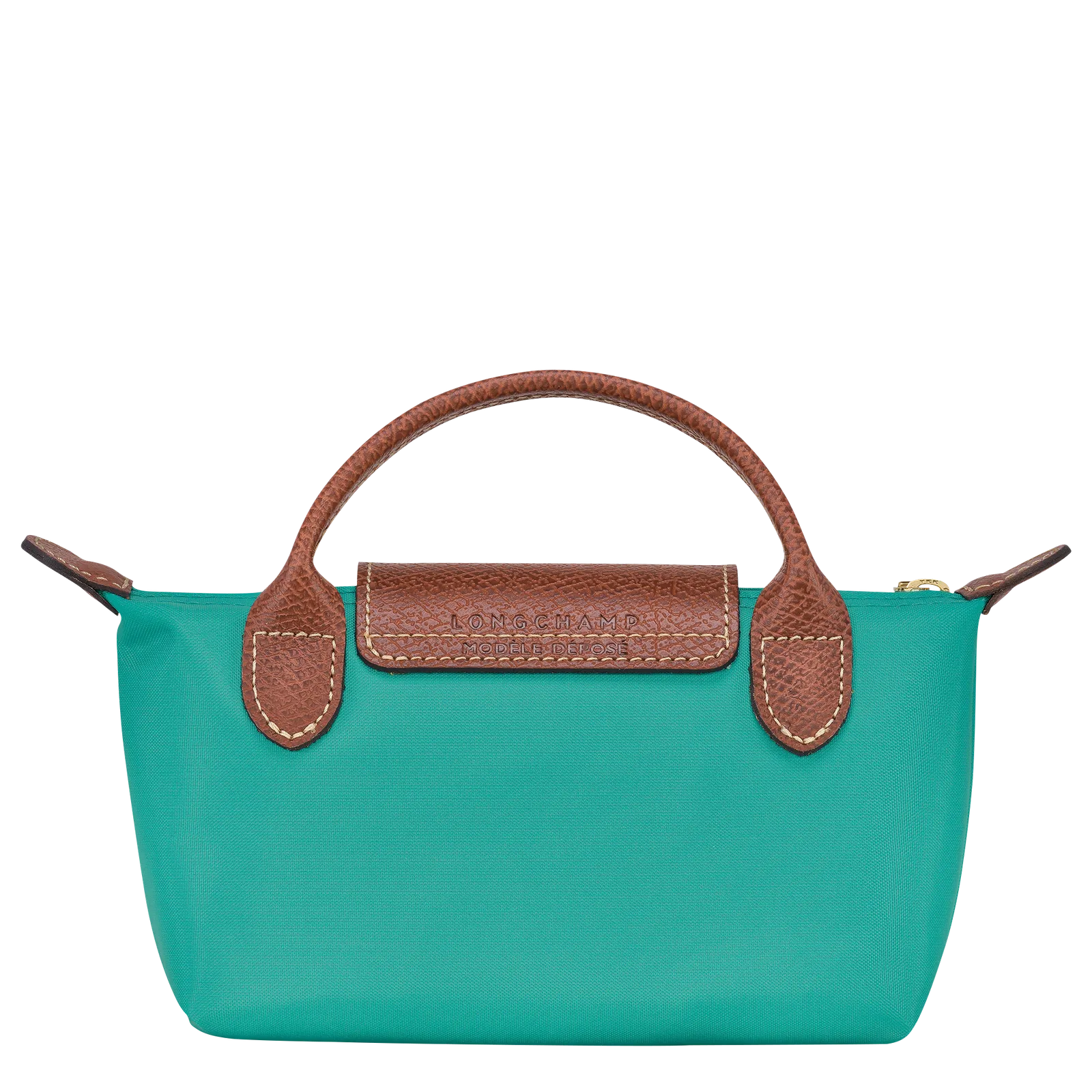 Longchamp Le Pliage Green Coin Purse with Handle Turquoise