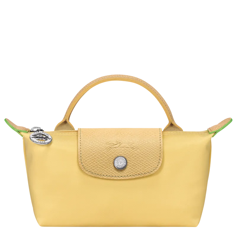 Longchamp Le Pliage Green Coin Purse with Handle Wheat