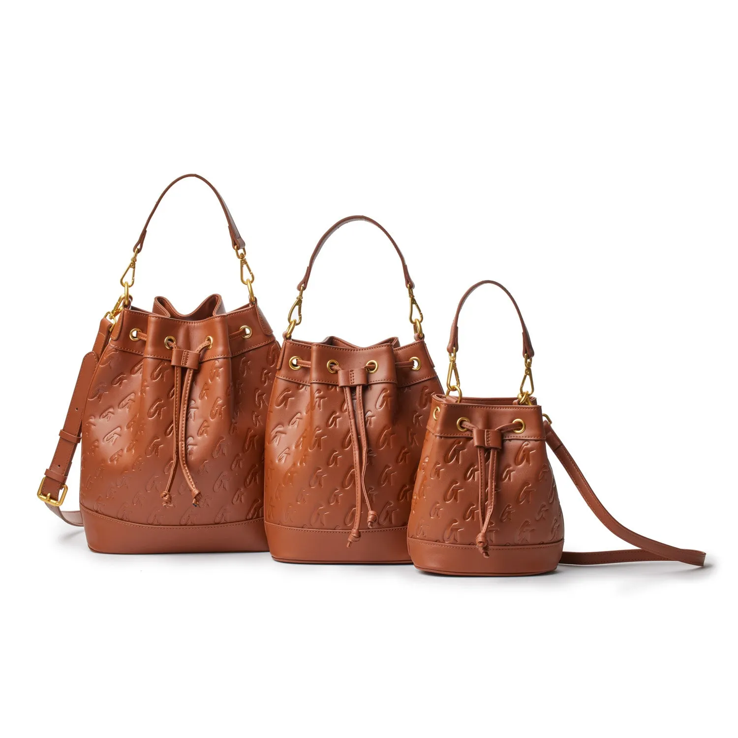 MONOGRAM MEDIUM BUCKET BAG BROWN